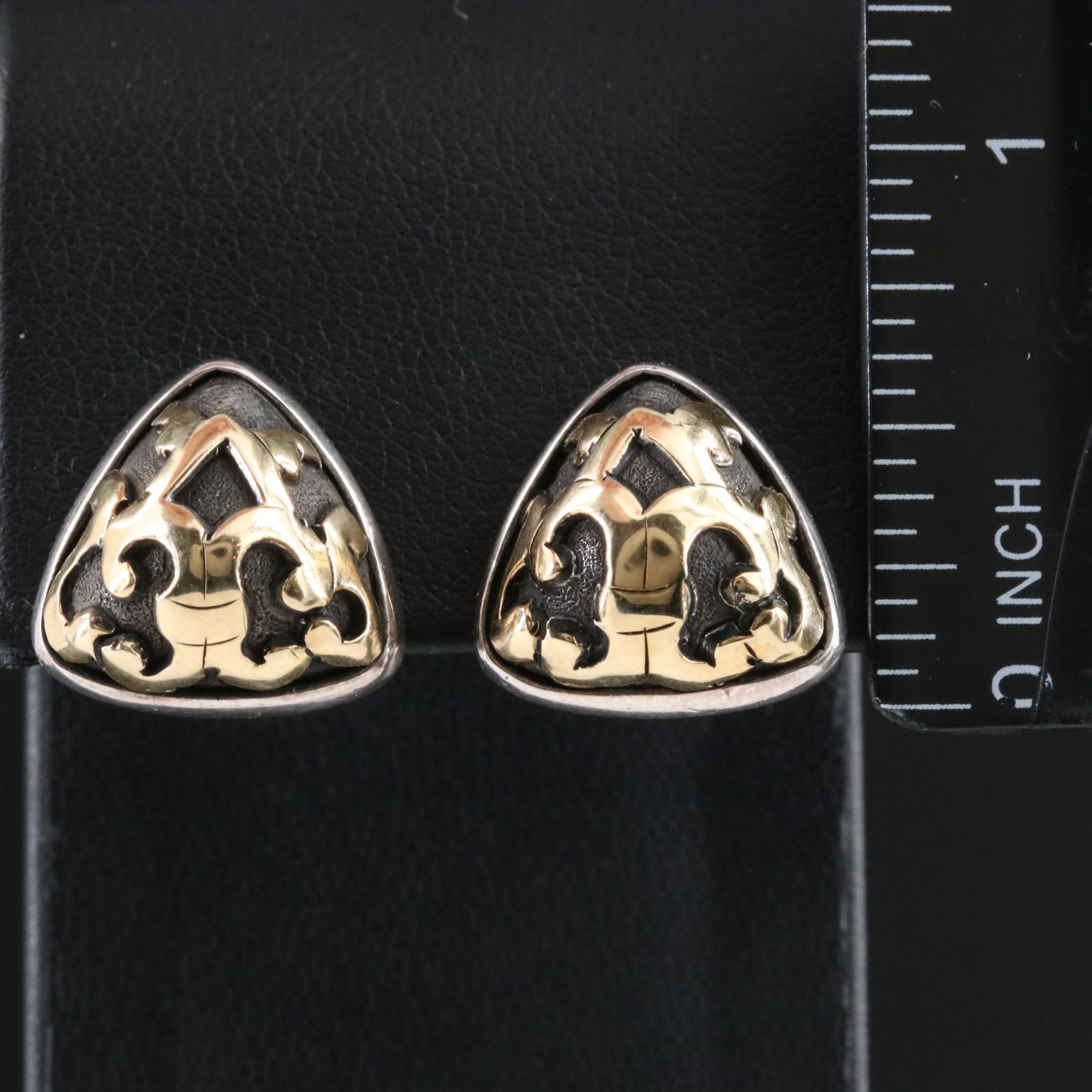 John Hardy Dayak Sterling and 18K Earrings