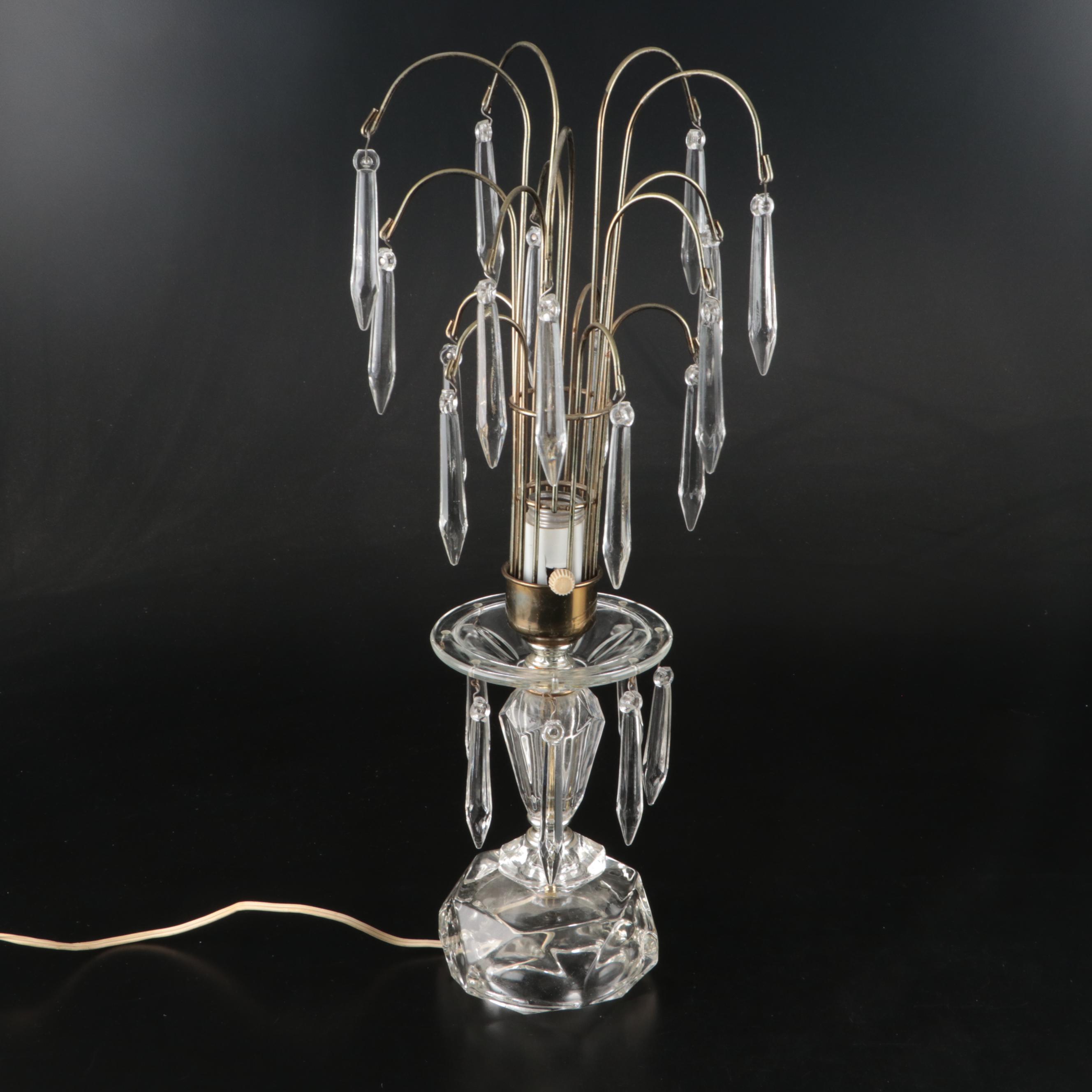 Hollywood Regency Style Glass Waterfall Lamp, Mid-20th Century