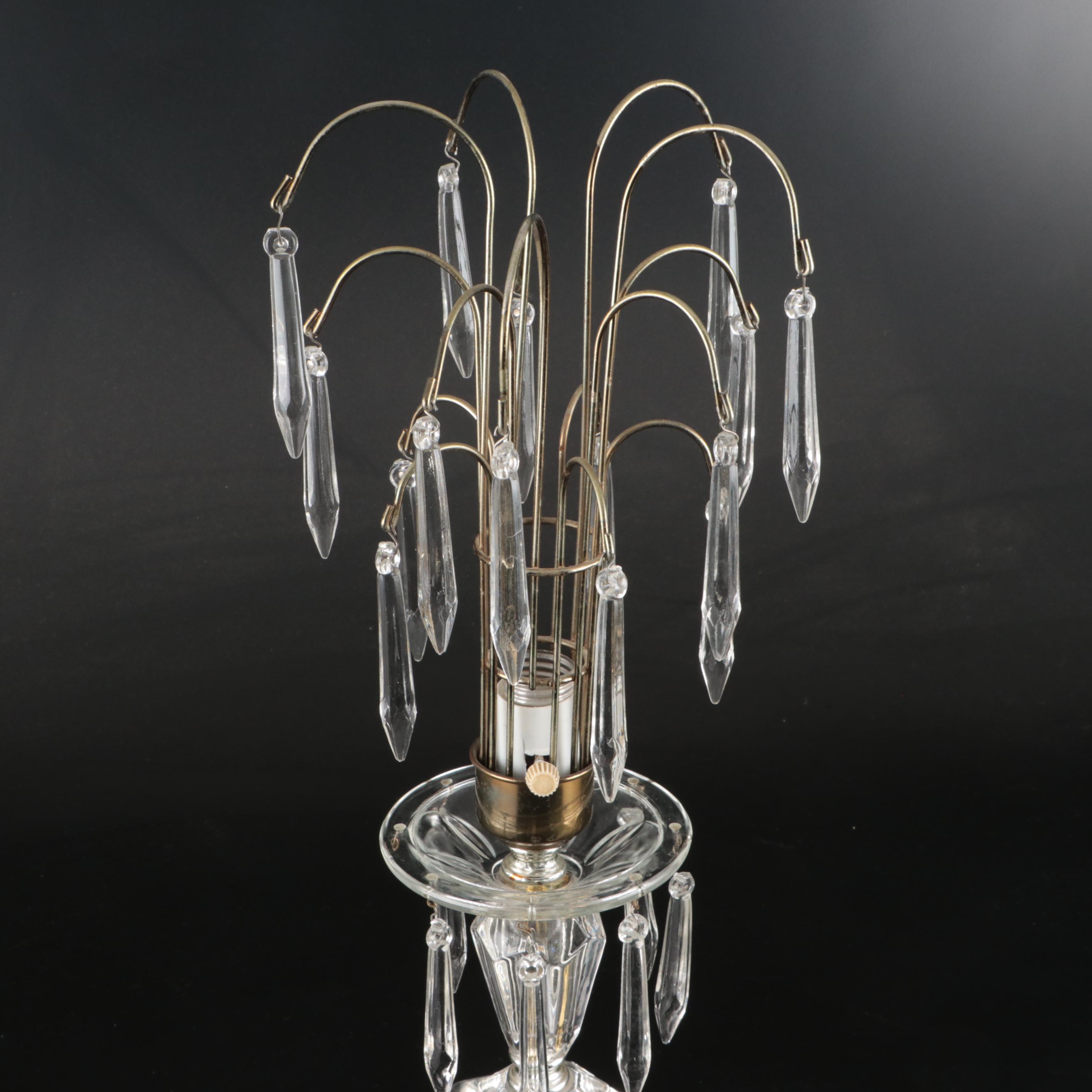 Hollywood Regency Style Glass Waterfall Lamp, Mid-20th Century