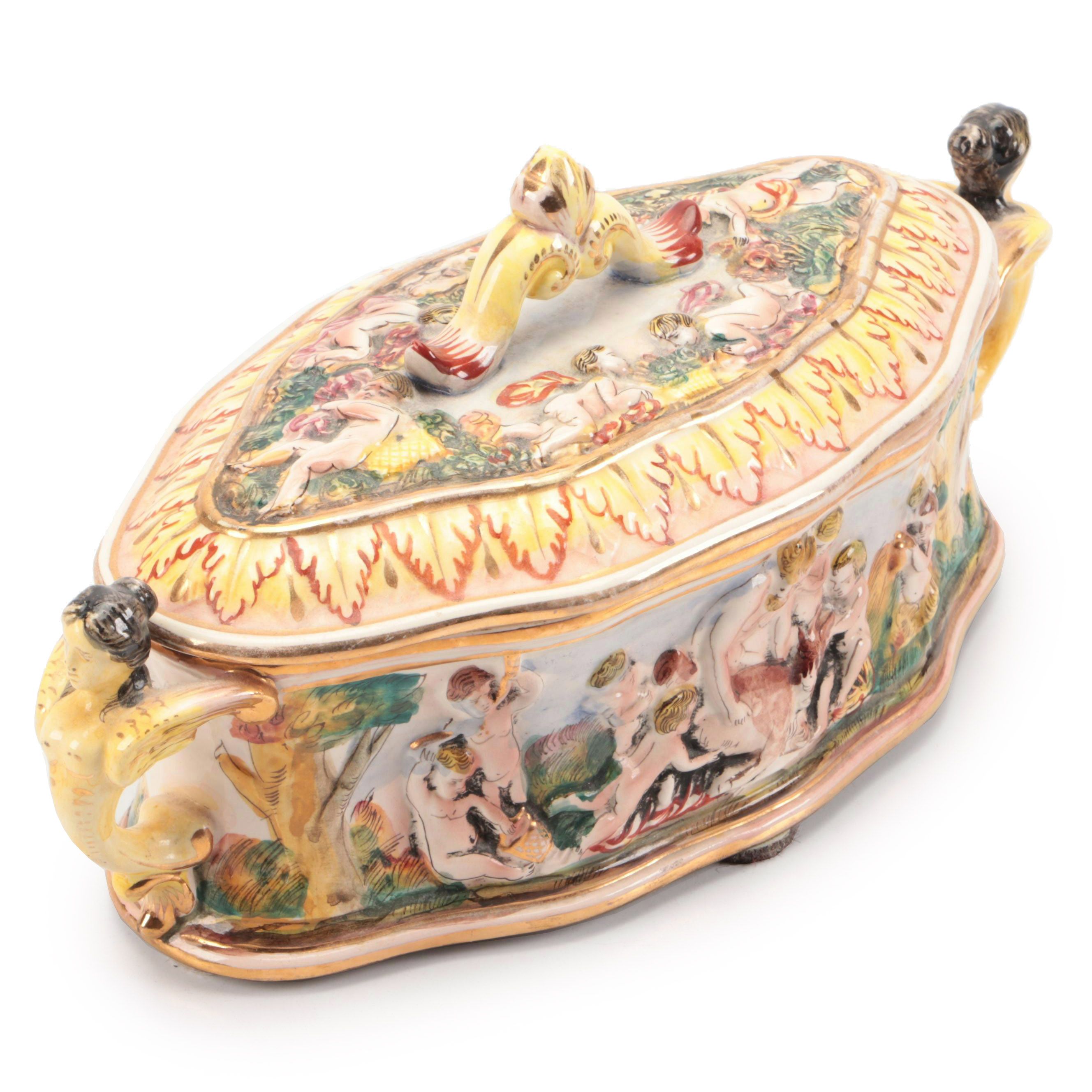 Capodimonte Molded Porcelain Covered Tureen