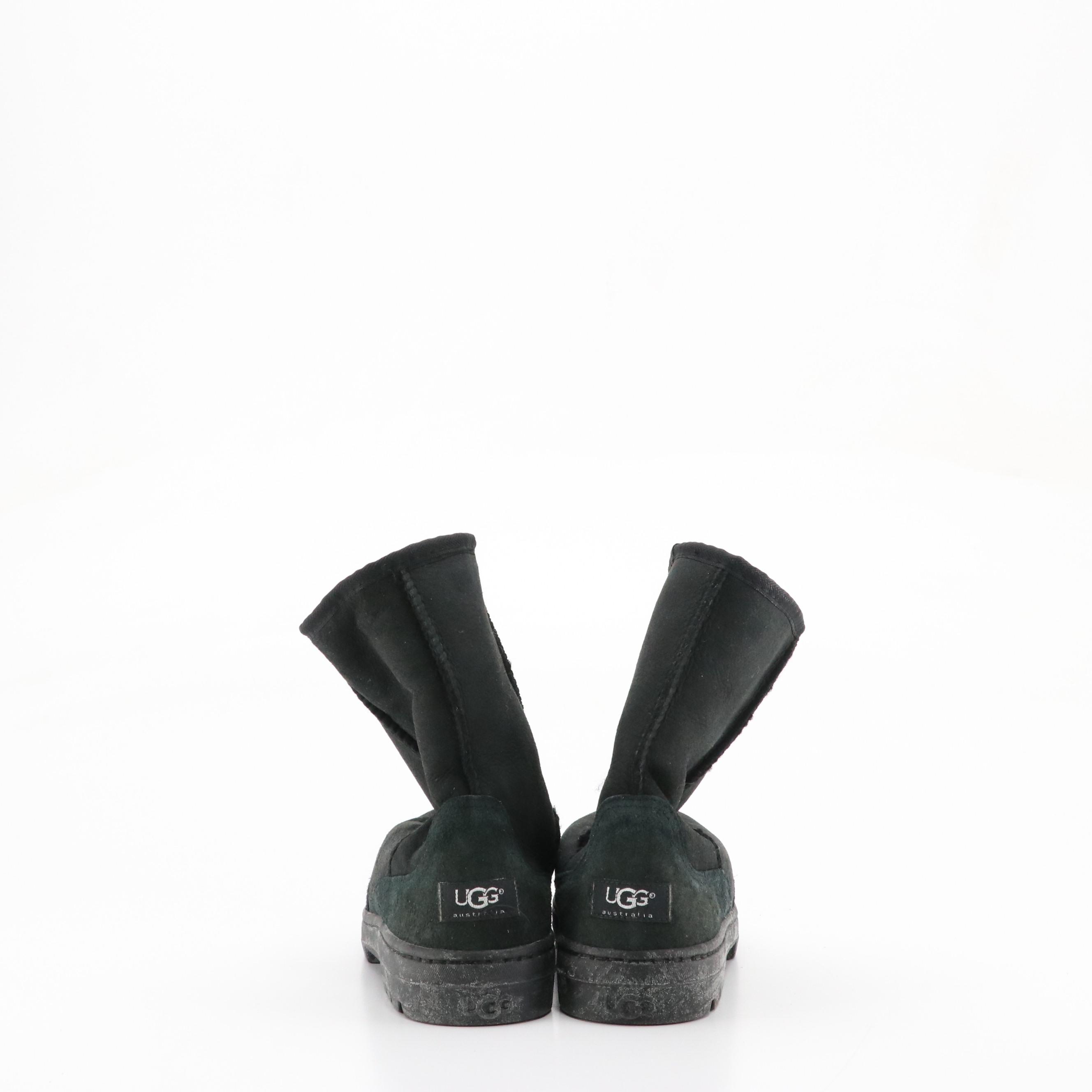 UGG Black 'Classic Sparkle Sequin' Short Boots and 'Ultra Short' Snow Sole Boots