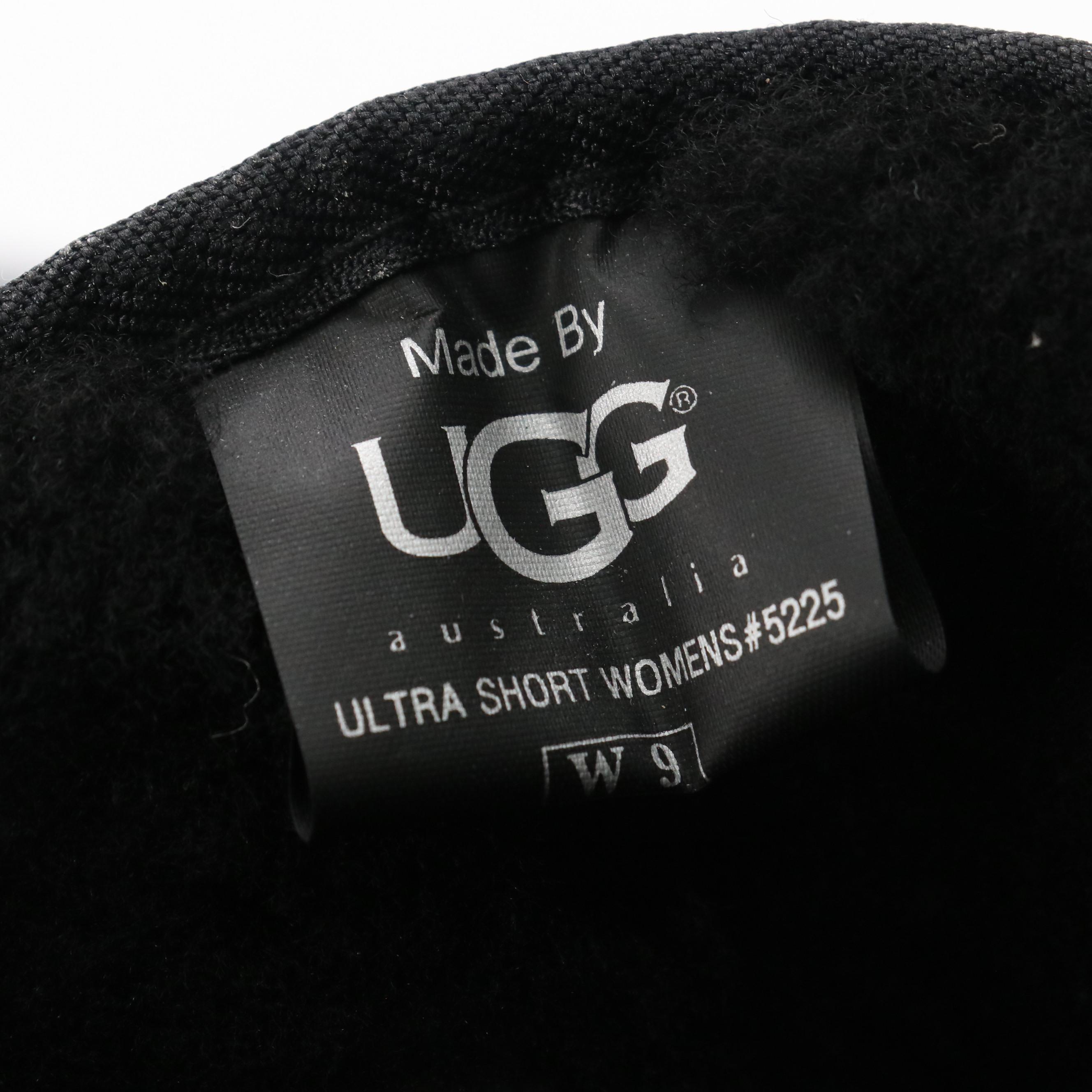 UGG Black 'Classic Sparkle Sequin' Short Boots and 'Ultra Short' Snow Sole Boots