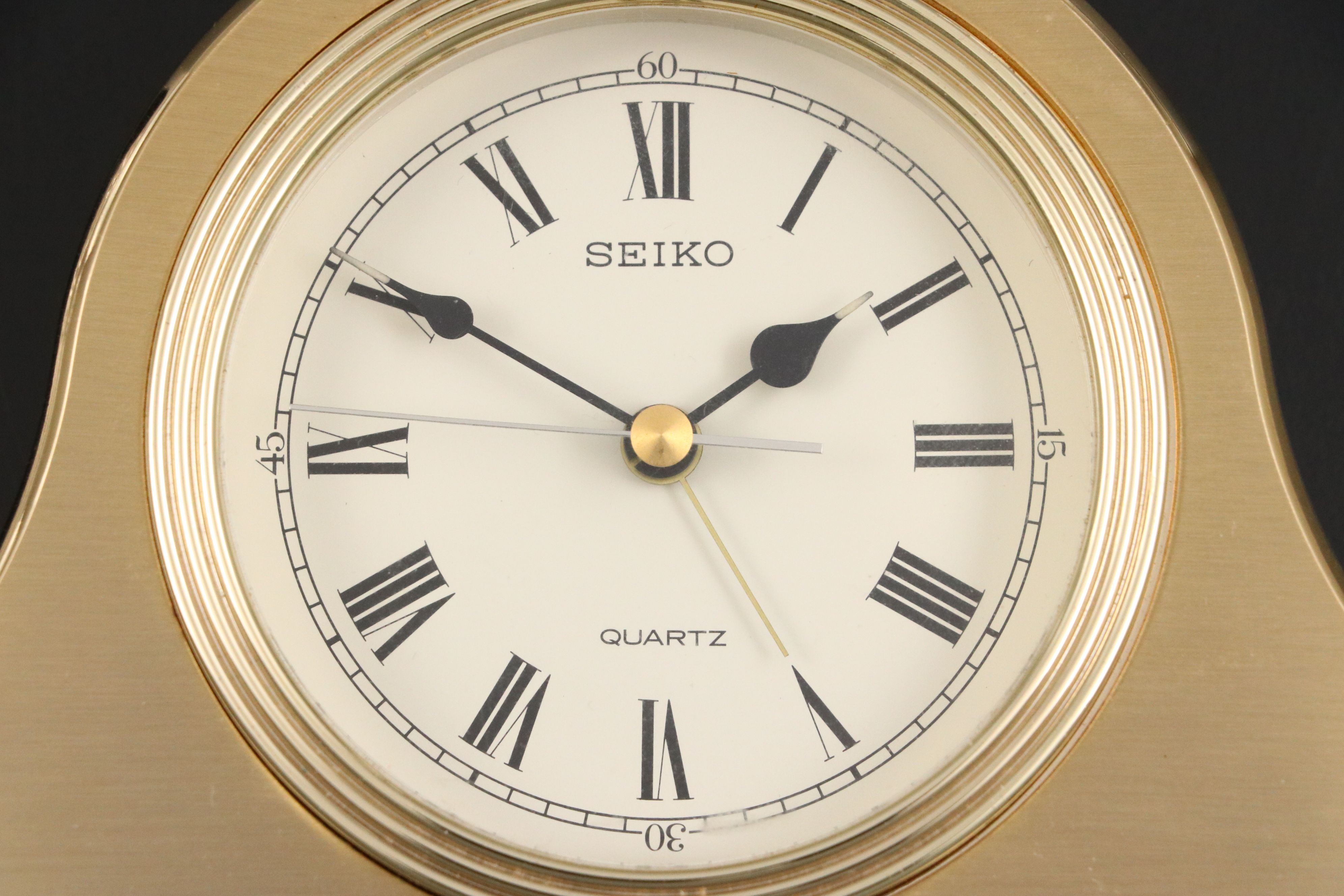 Seiko Brass and English Metal Frame Quartz Mantel Clocks with Small Frames