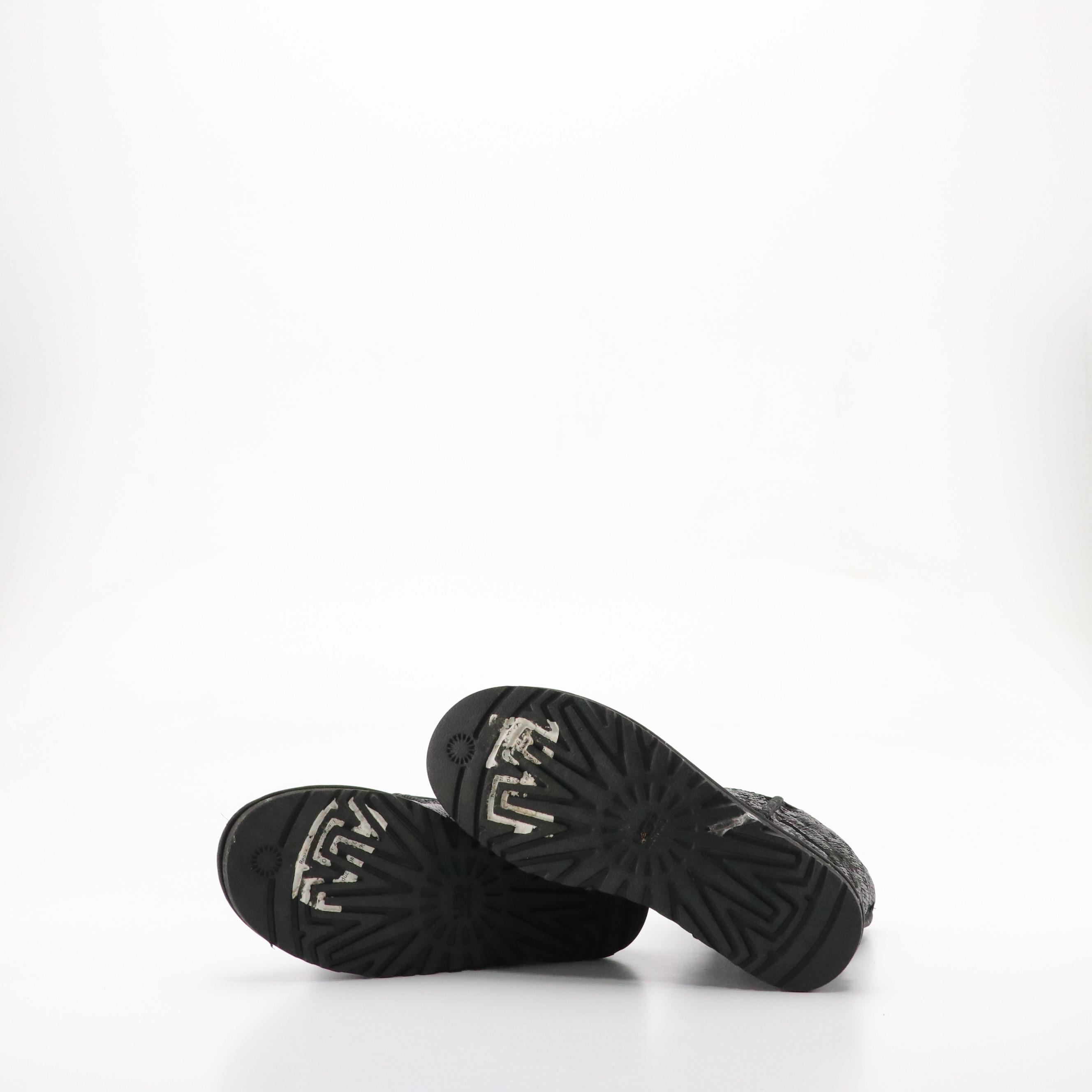 UGG Black 'Classic Sparkle Sequin' Short Boots and 'Ultra Short' Snow Sole Boots