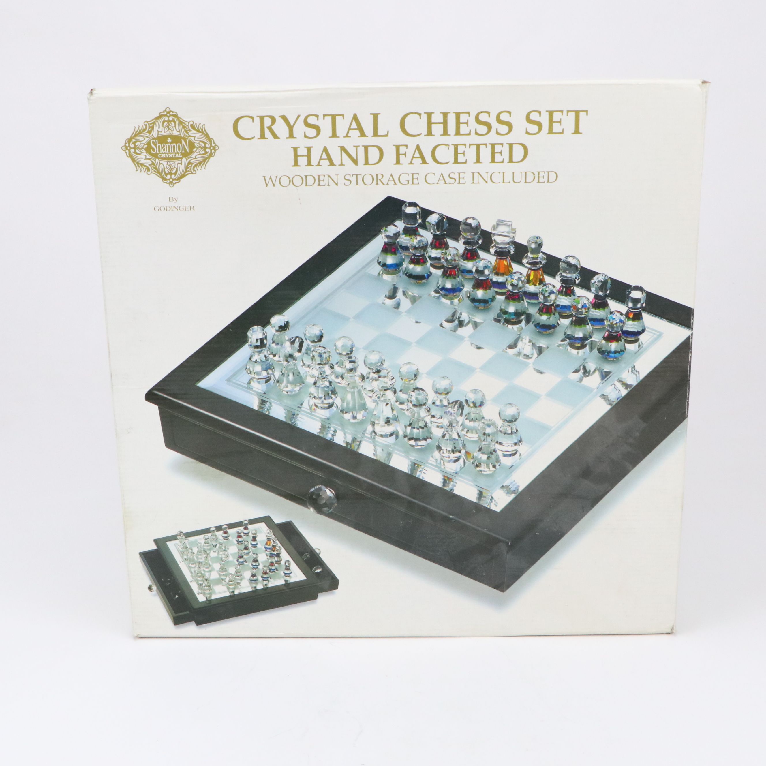 Shannon Crystal Chess Set with Original Box