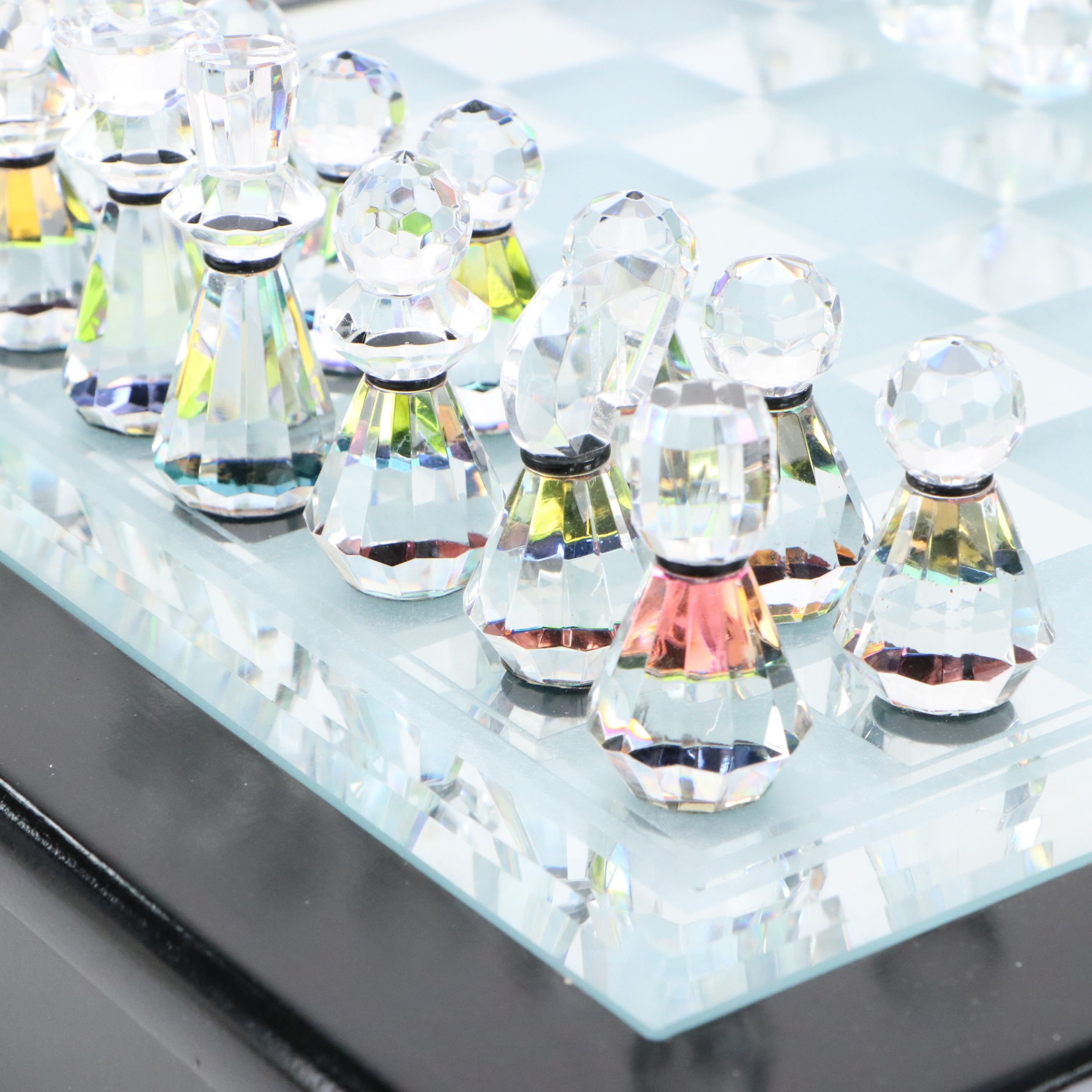 Shannon Crystal Chess Set with Original Box