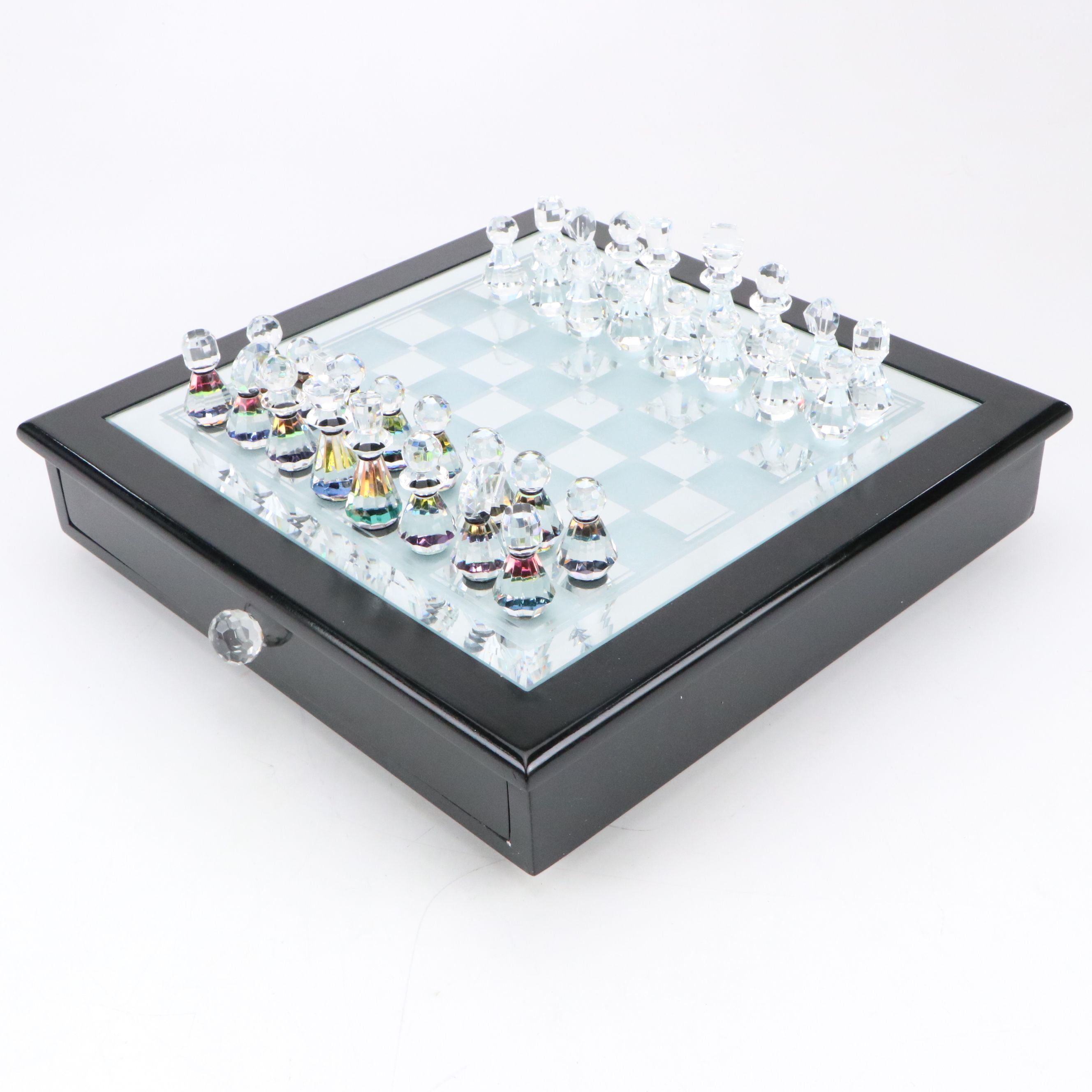 Shannon Crystal Chess Set with Original Box