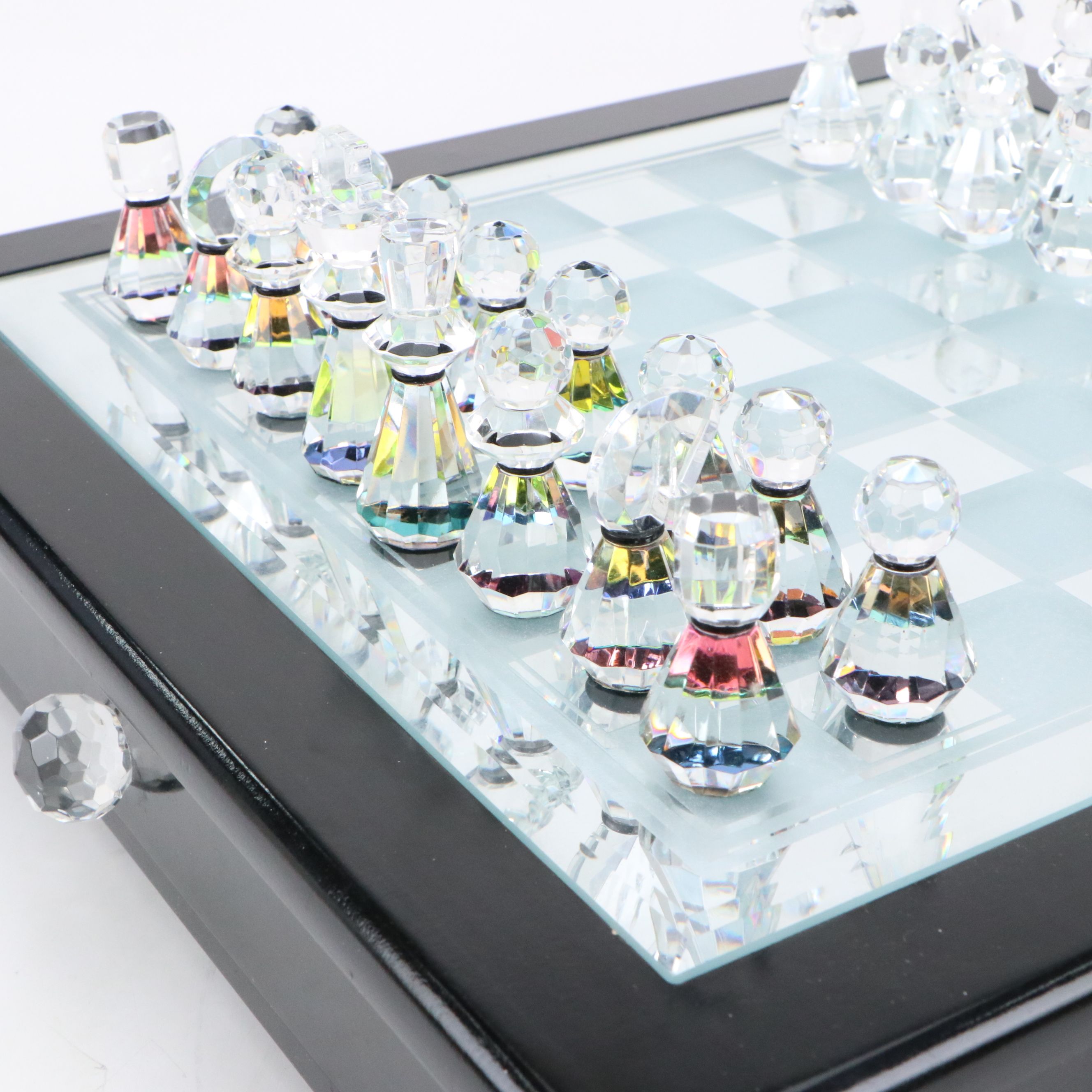 Shannon Crystal Chess Set with Original Box
