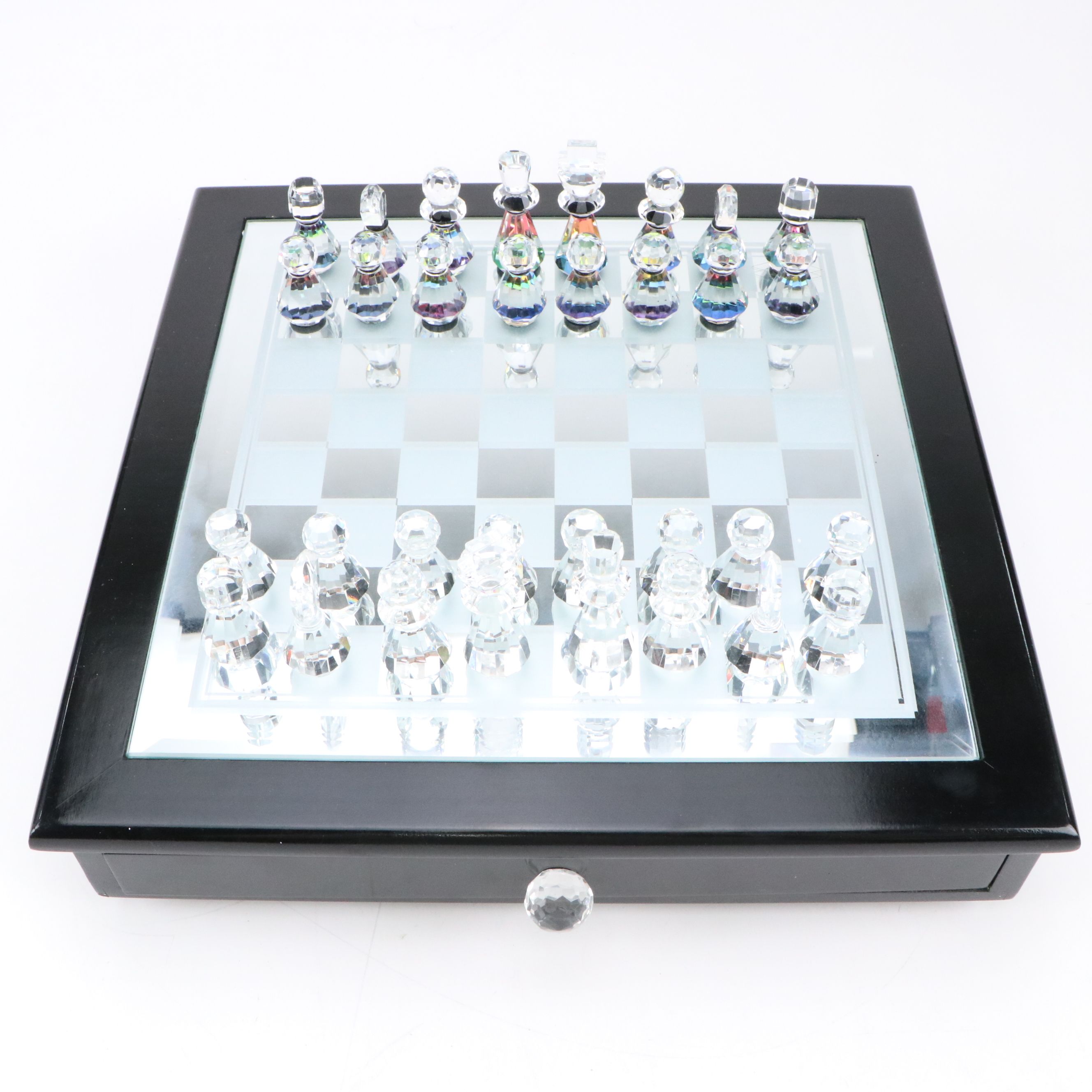Shannon Crystal Chess Set with Original Box