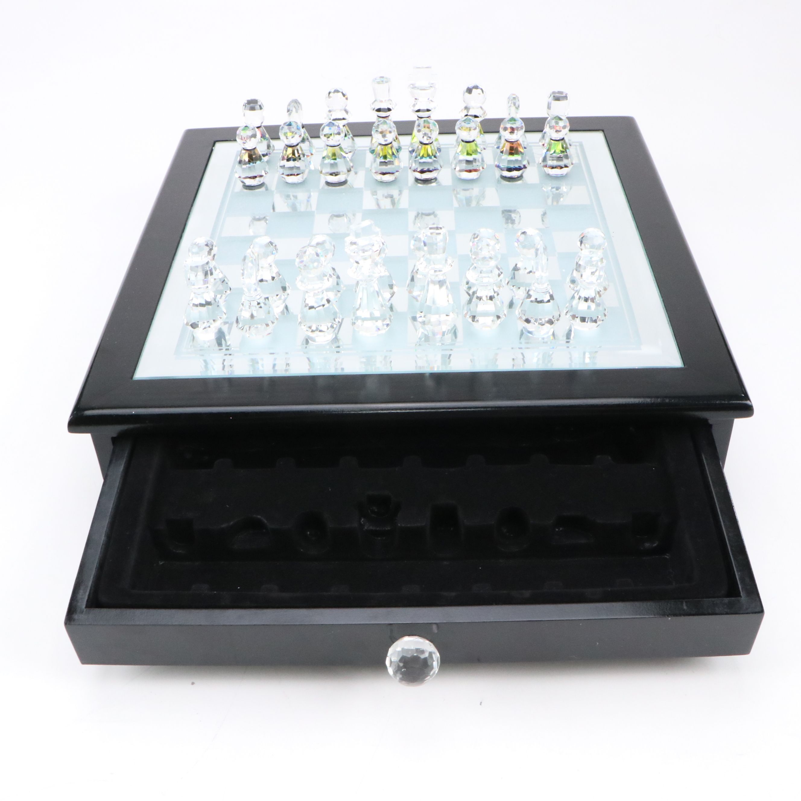 Shannon Crystal Chess Set with Original Box
