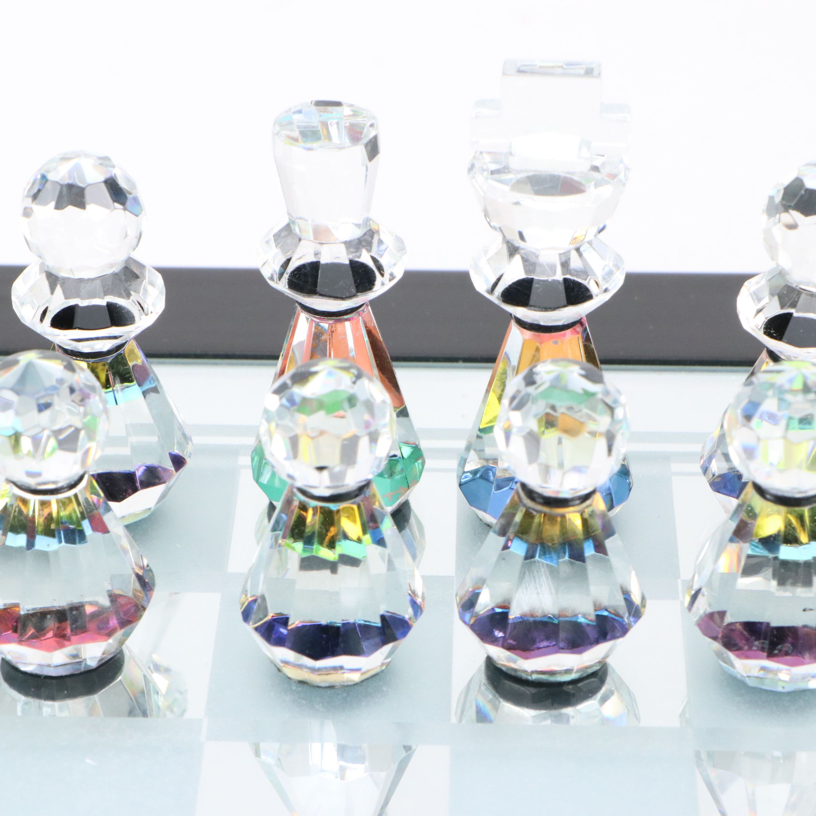 Shannon Crystal Chess Set with Original Box