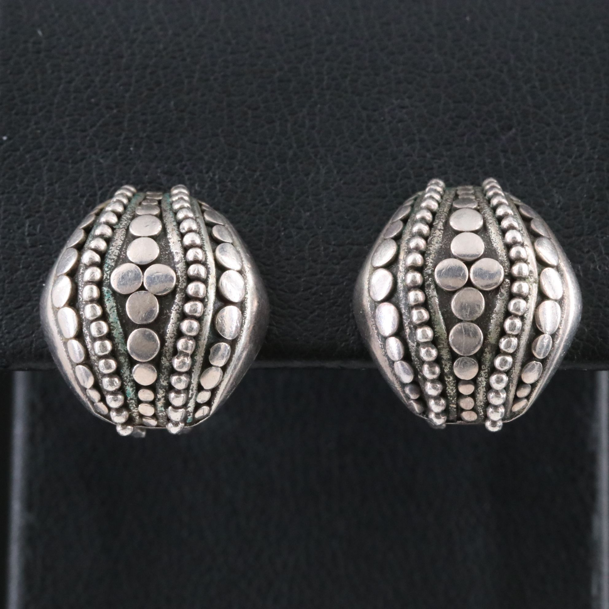 John Hardy Dot Sterling Buddha Belly Earrings