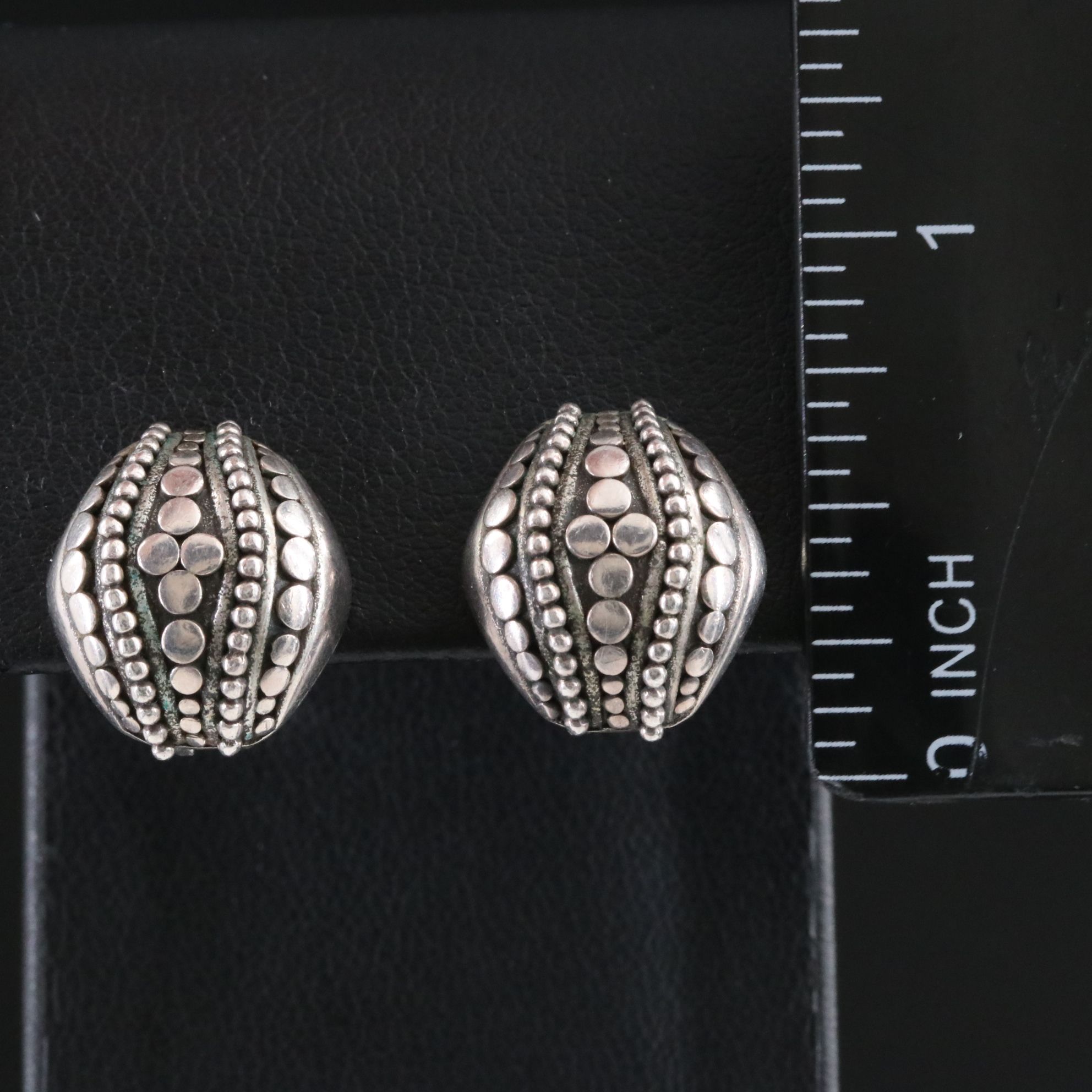 John Hardy Dot Sterling Buddha Belly Earrings