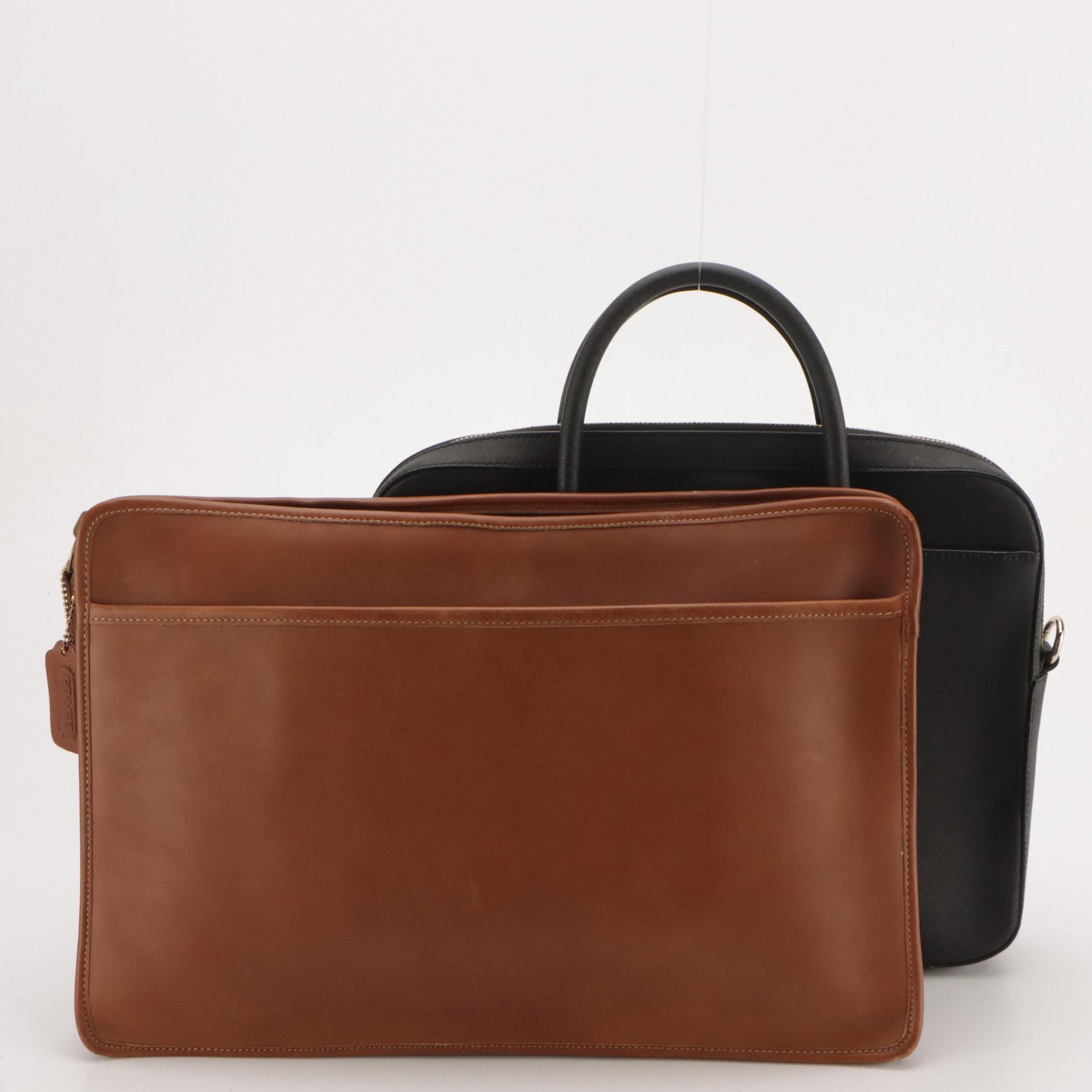 Coach Glove-Tanned Cowhide Document Case and Kate Spade Saffiano Laptop Bag