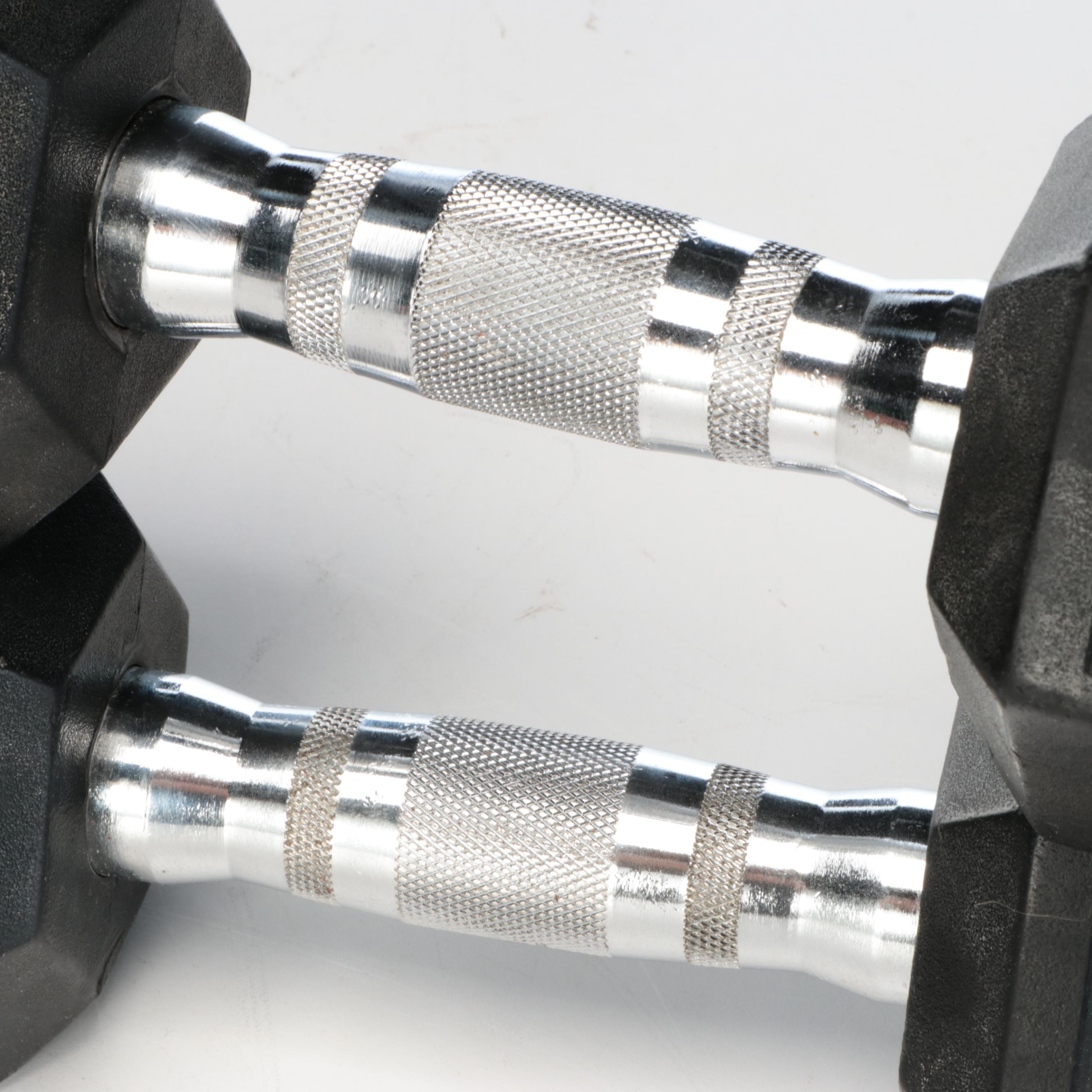 Rogue Rubber Hex 15 and 20 Pound Dumbbells