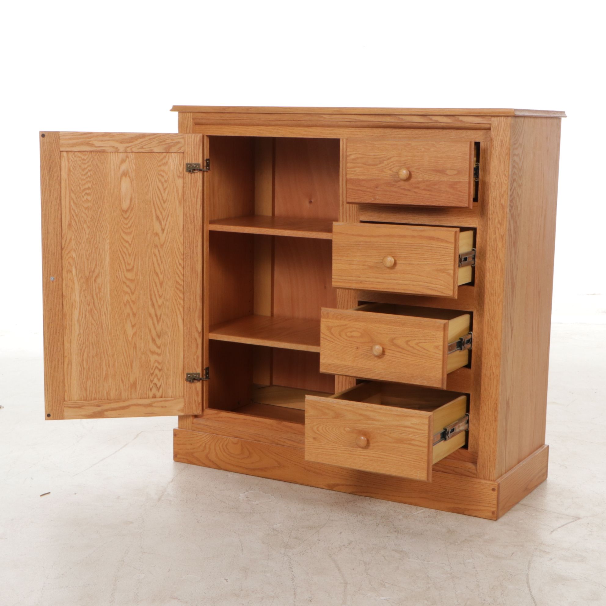 Oak Side-by-Side Cabinet, Late 20th Century