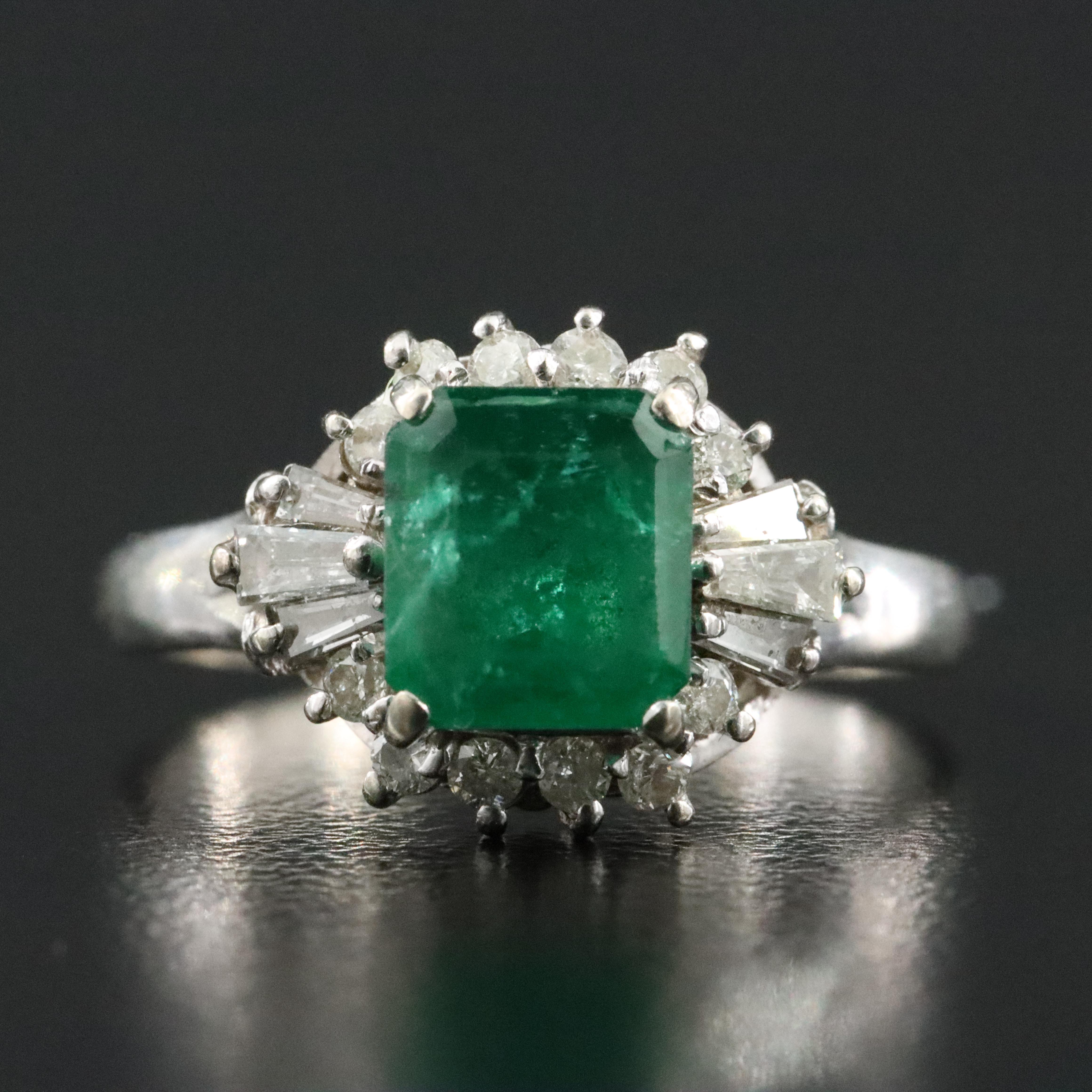 14K Emerald and 0.36 CTW Diamond Ring