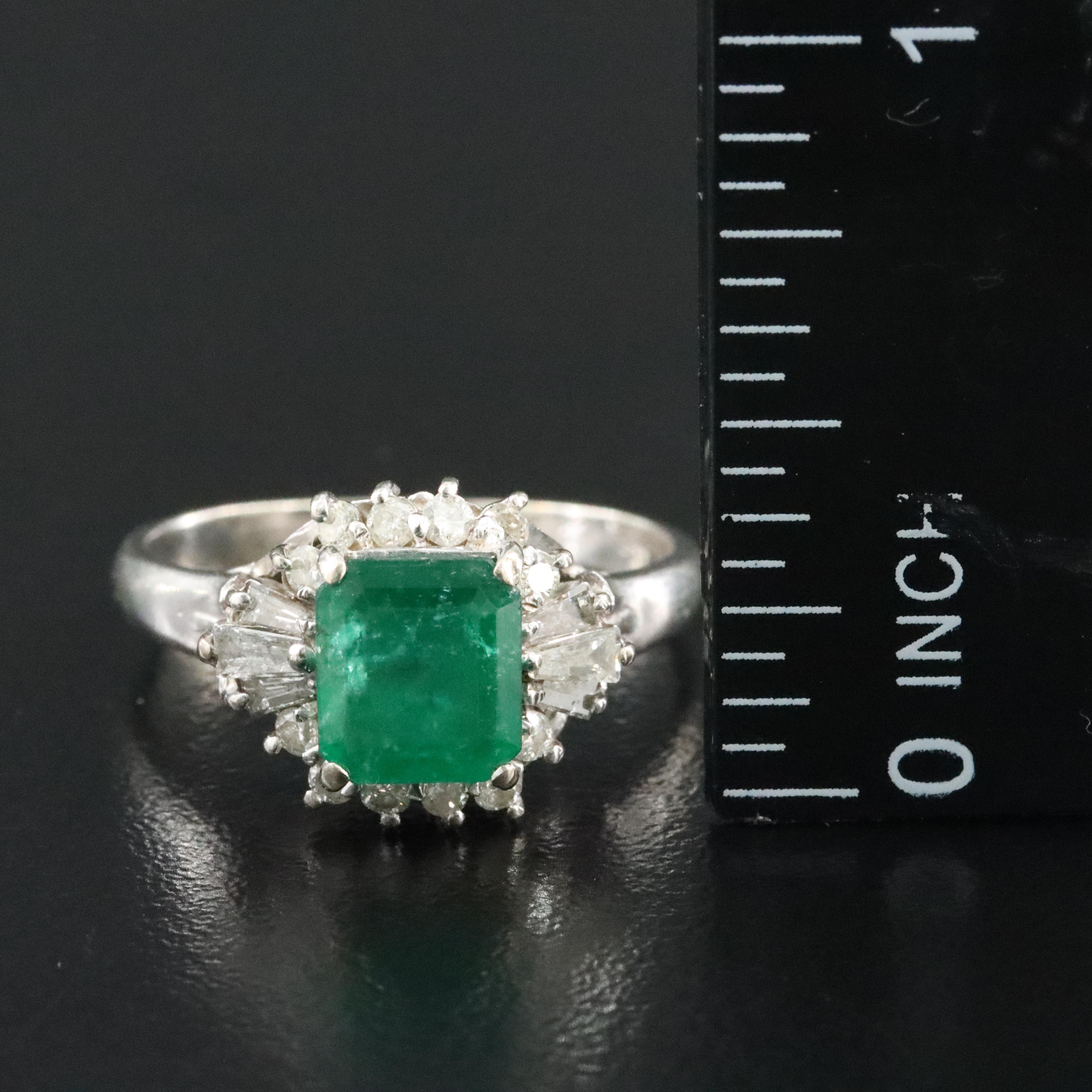 14K Emerald and 0.36 CTW Diamond Ring