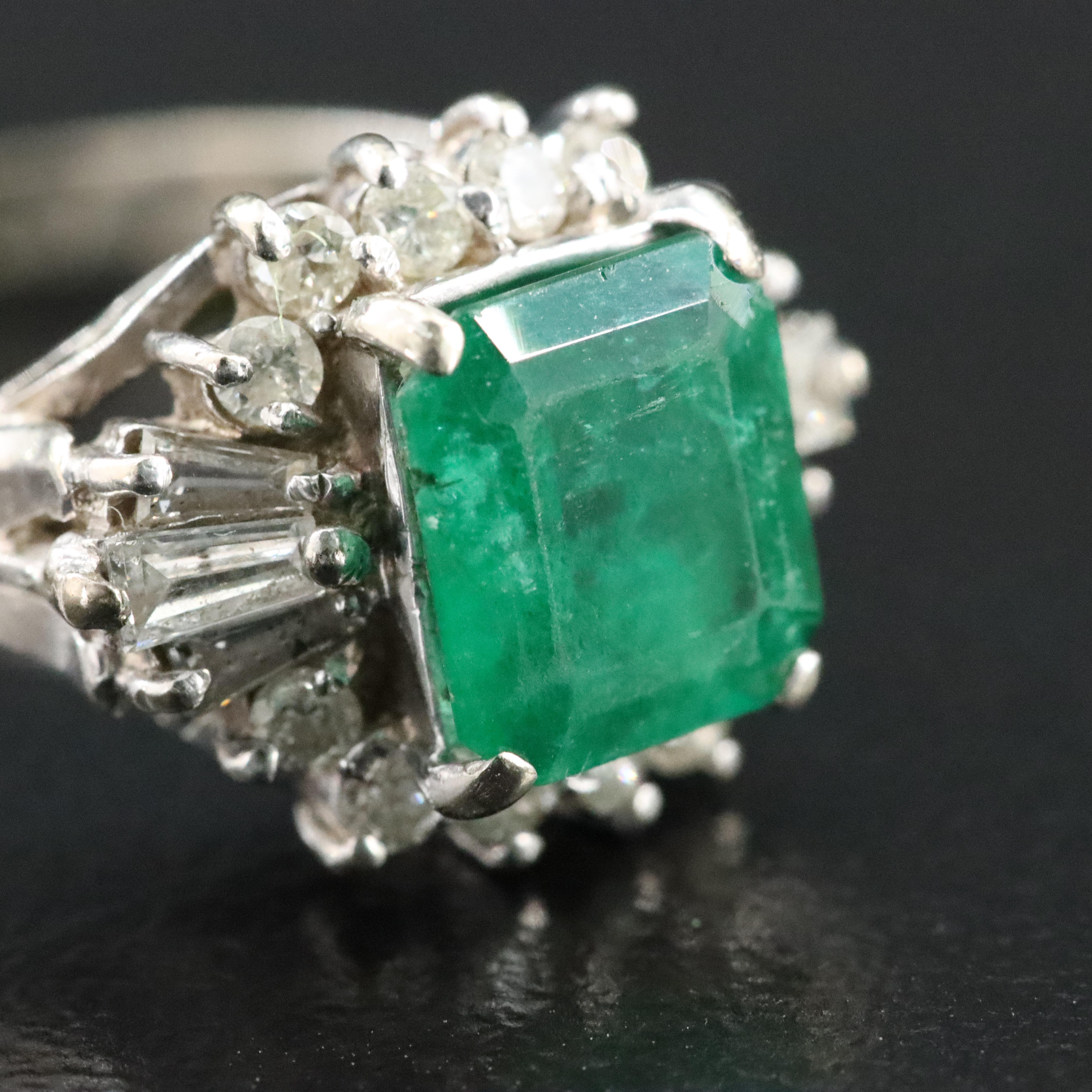 14K Emerald and 0.36 CTW Diamond Ring
