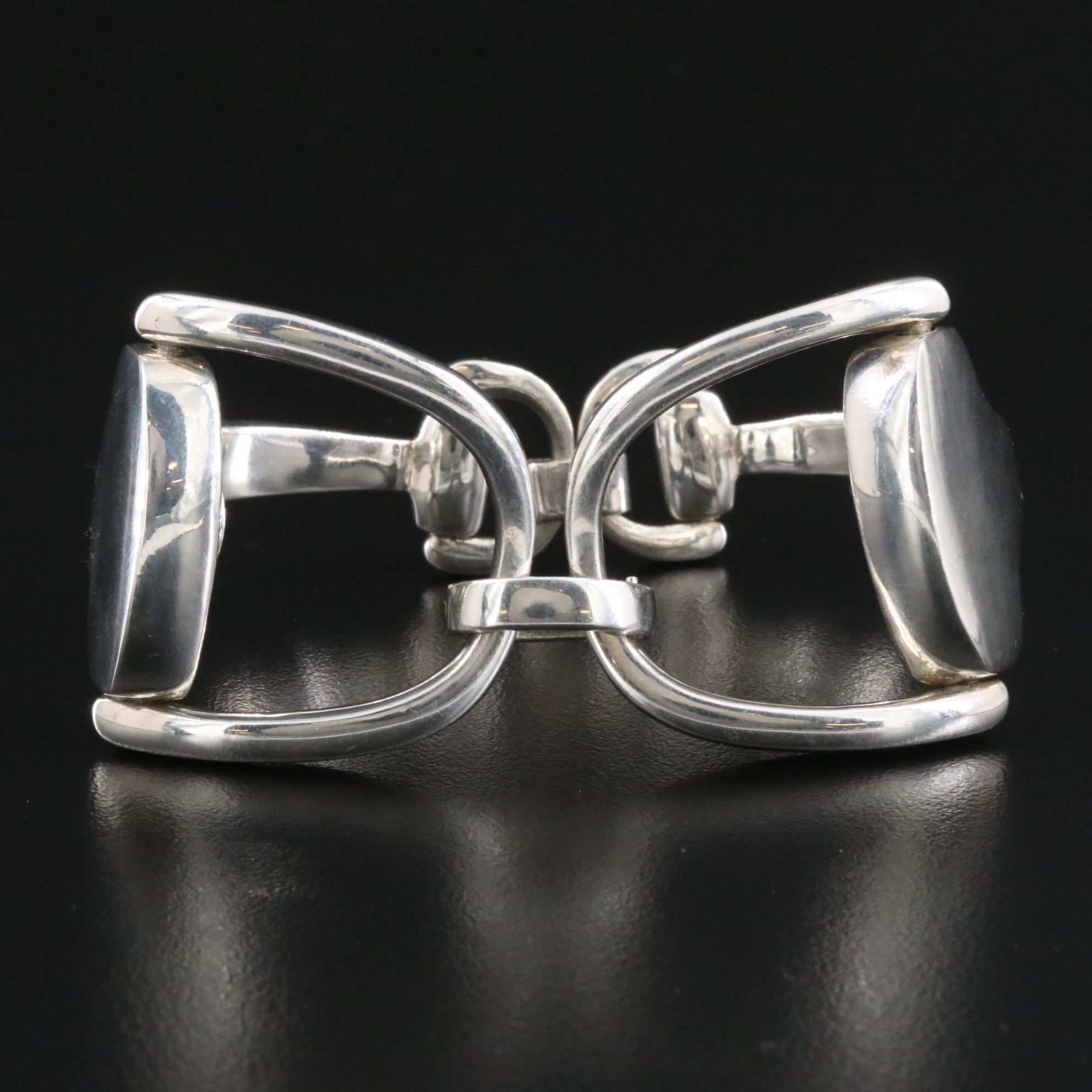 Vincent Peach Sterling Double Horse Bit Bracelet