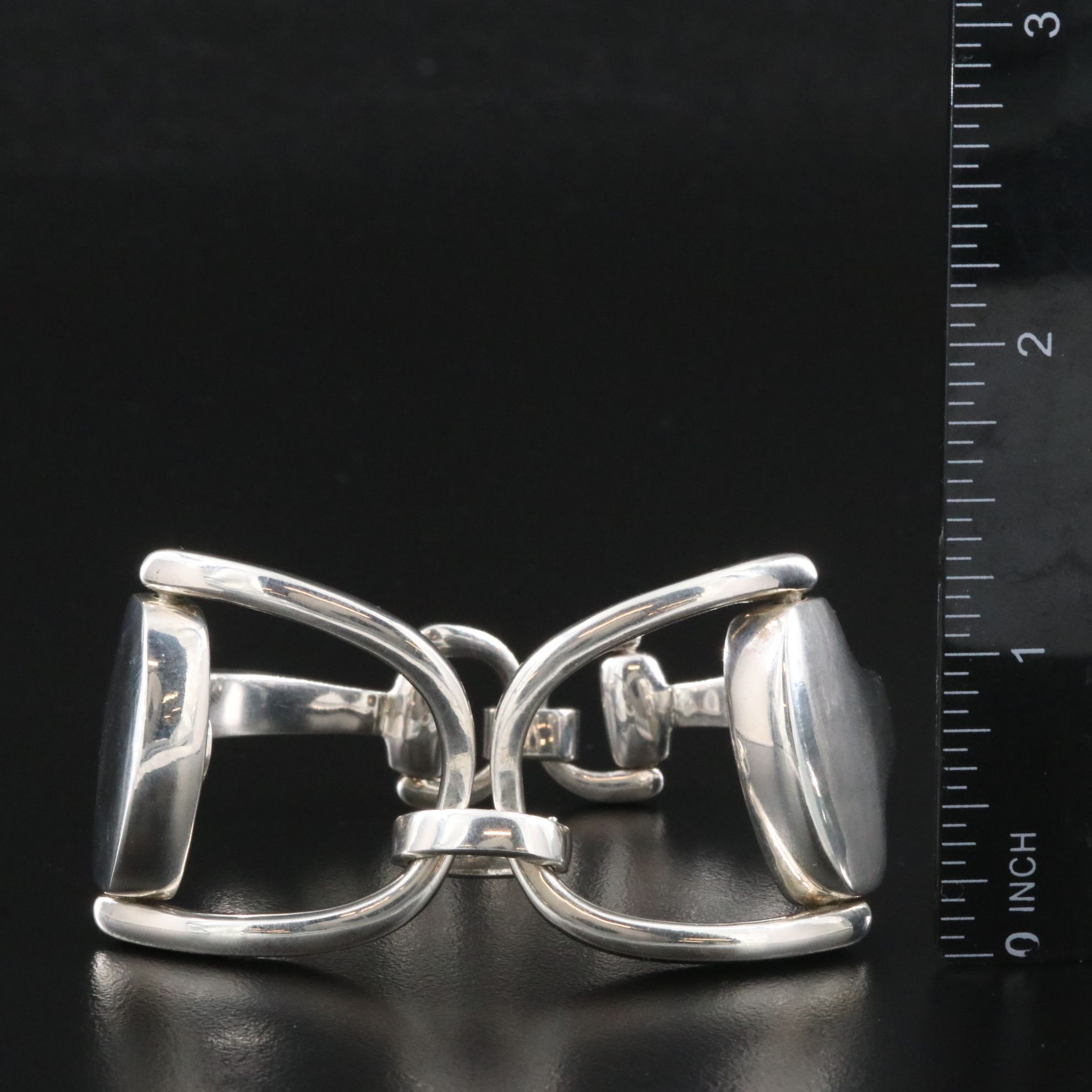 Vincent Peach Sterling Double Horse Bit Bracelet