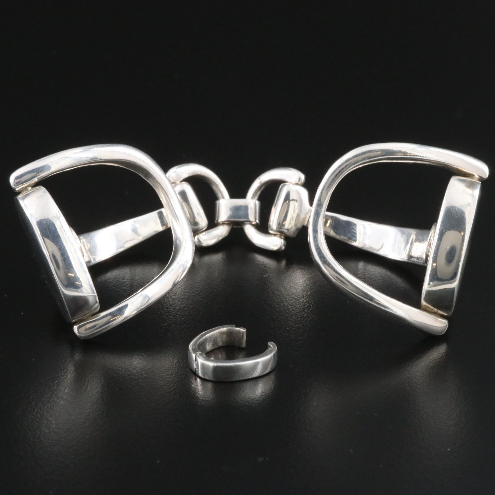 Vincent Peach Sterling Double Horse Bit Bracelet