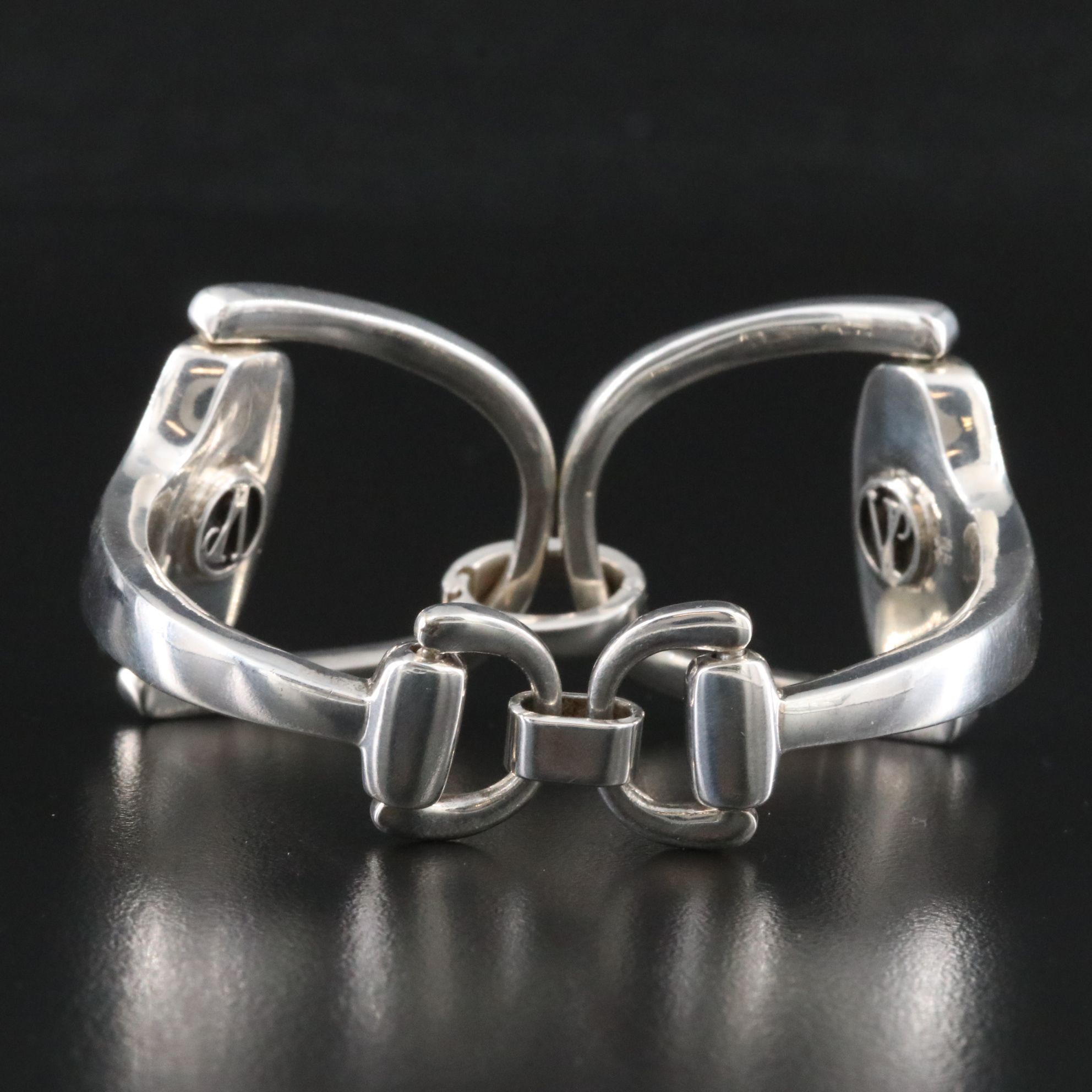 Vincent Peach Sterling Double Horse Bit Bracelet