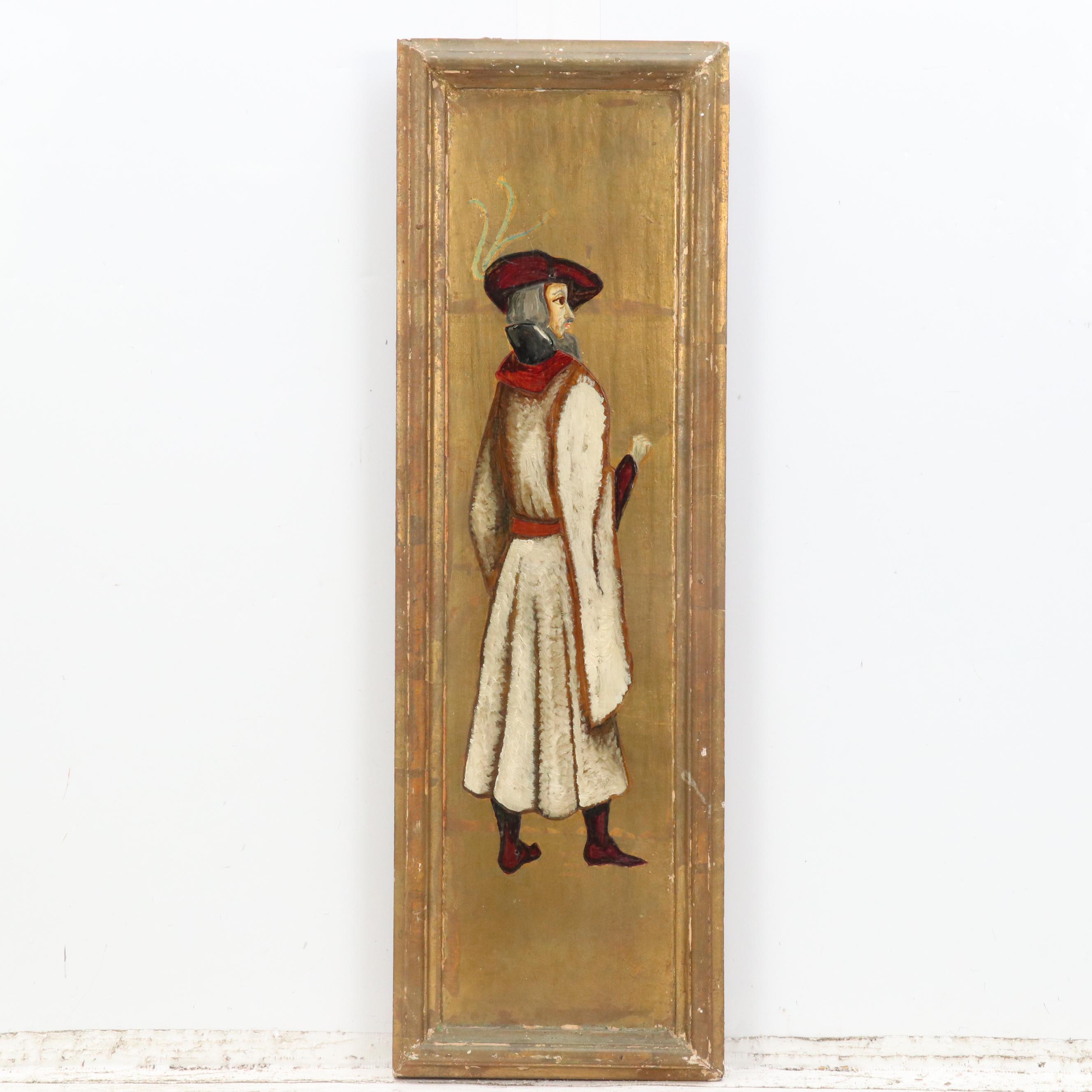 Antique Spanish Gilt and Painted Panels, Late 19th/Early 20th Century