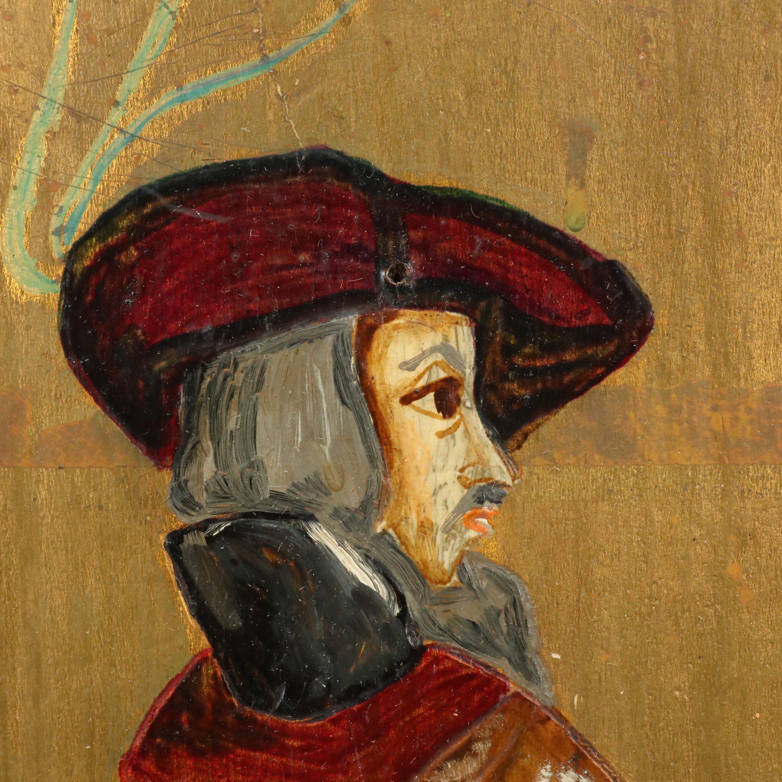 Antique Spanish Gilt and Painted Panels, Late 19th/Early 20th Century