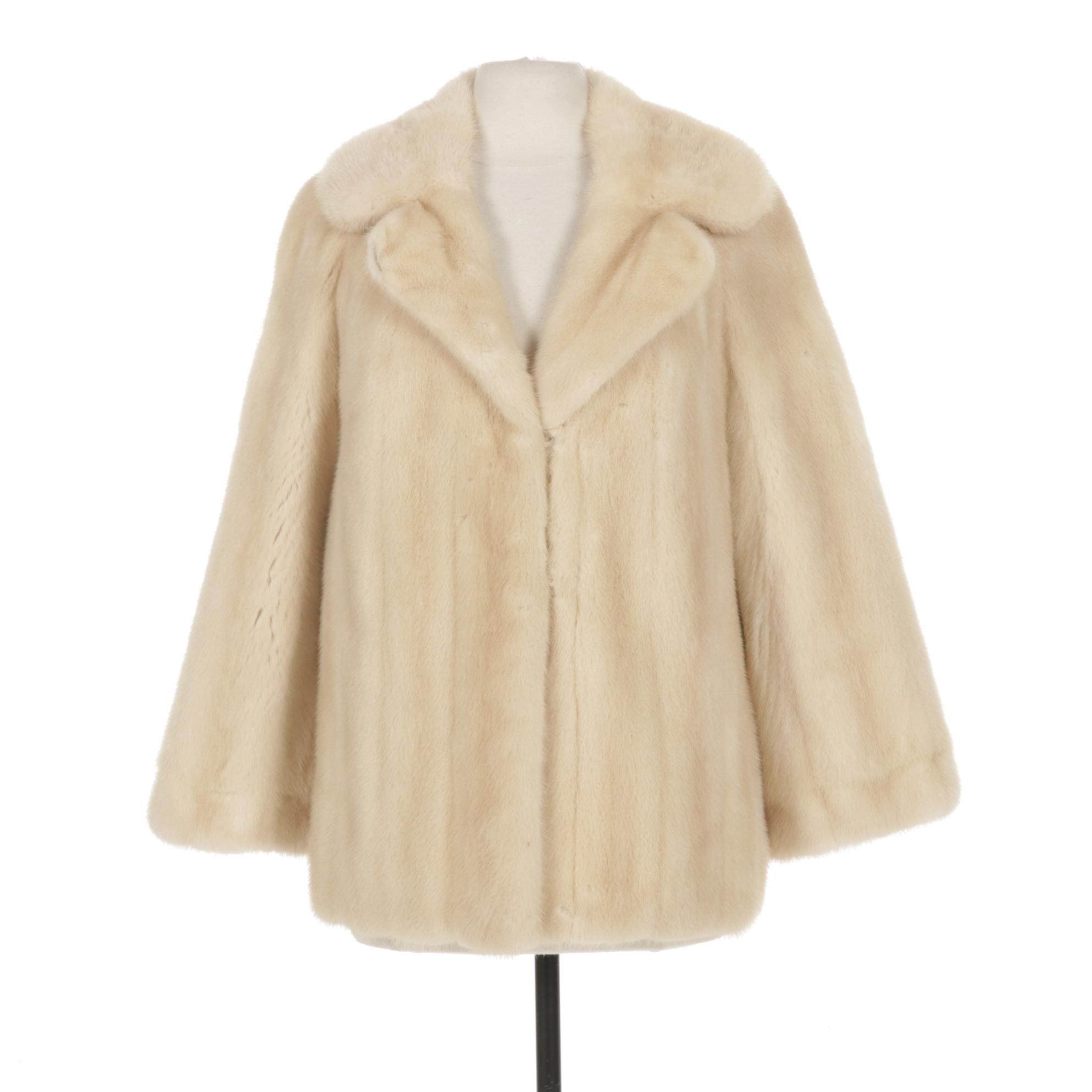 Tourmaline Mink Fur Swing Jacket by Sincerely Gidding Jenny