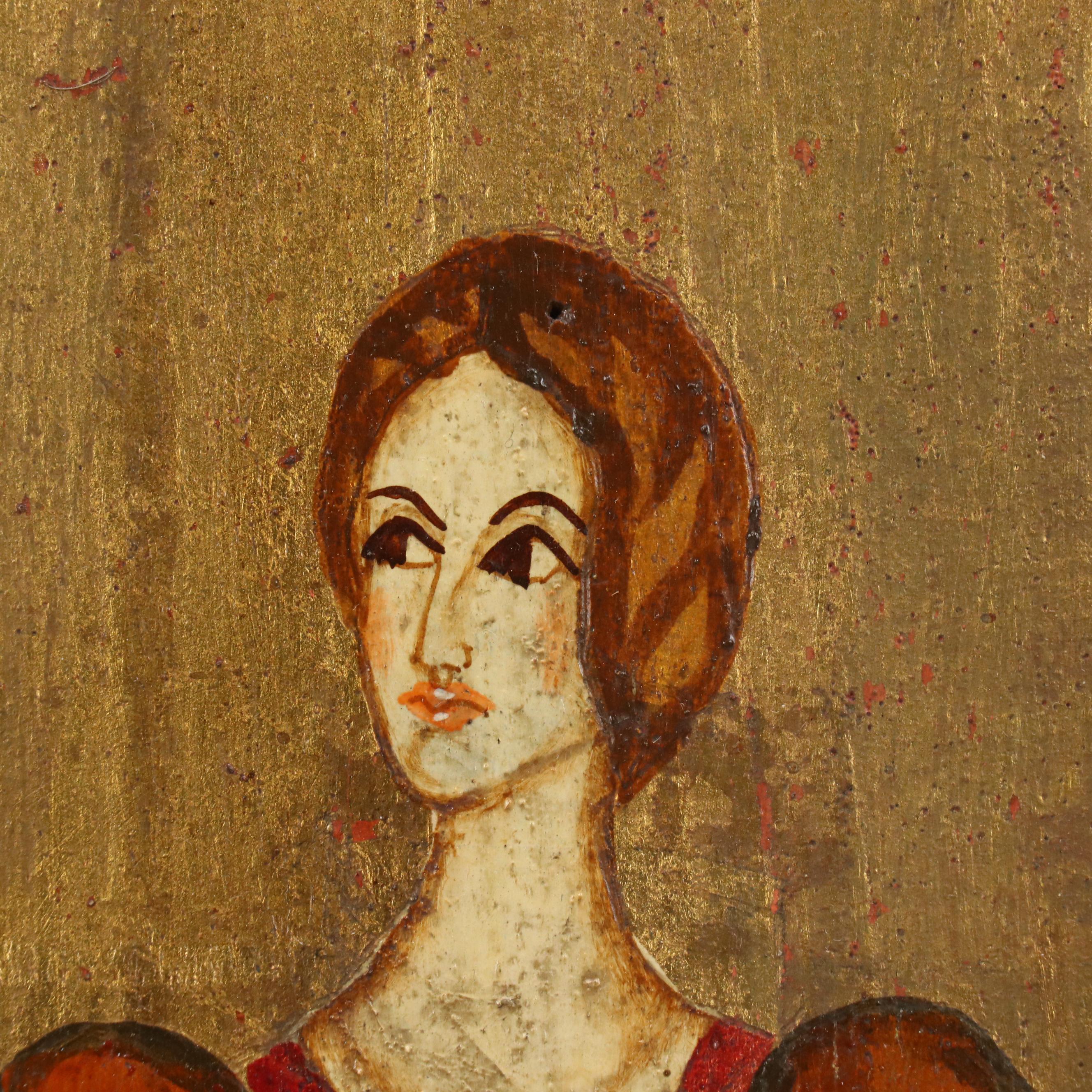 Antique Spanish Gilt and Painted Panels, Late 19th/Early 20th Century