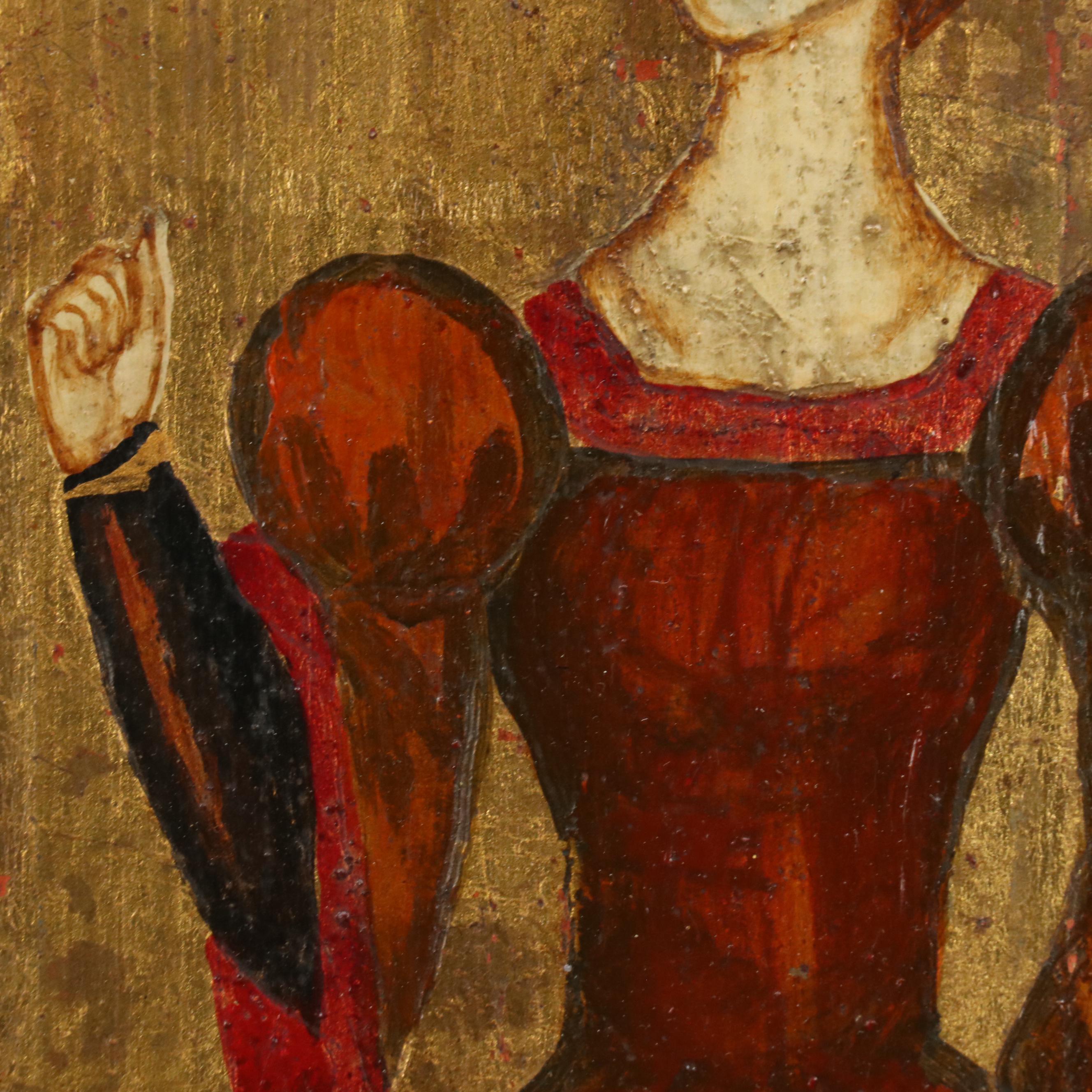 Antique Spanish Gilt and Painted Panels, Late 19th/Early 20th Century