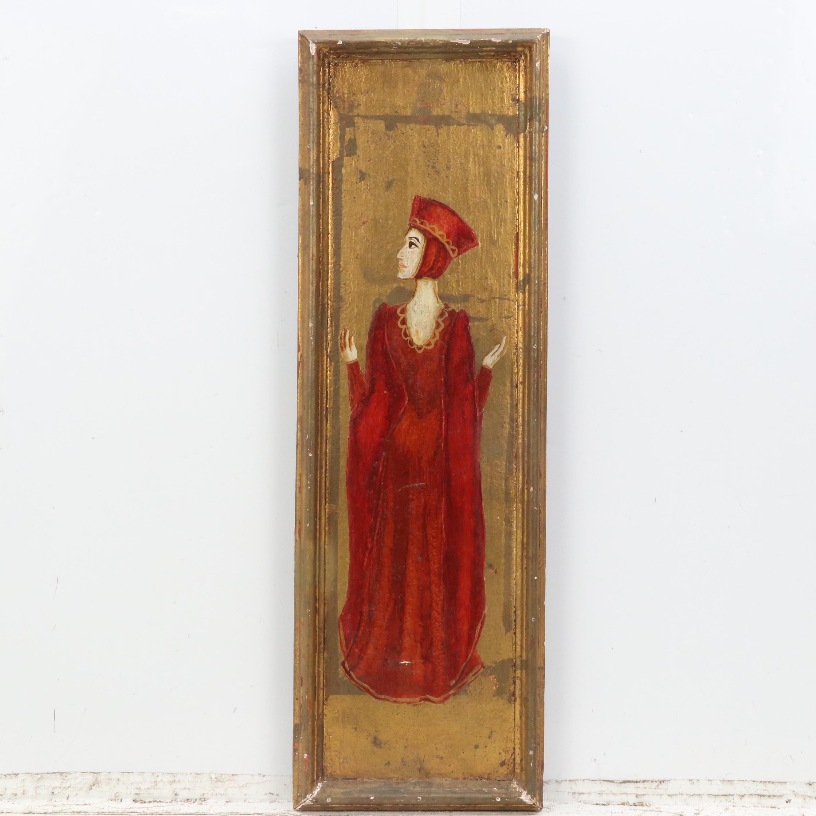 Antique Spanish Gilt and Painted Panels, Late 19th/Early 20th Century