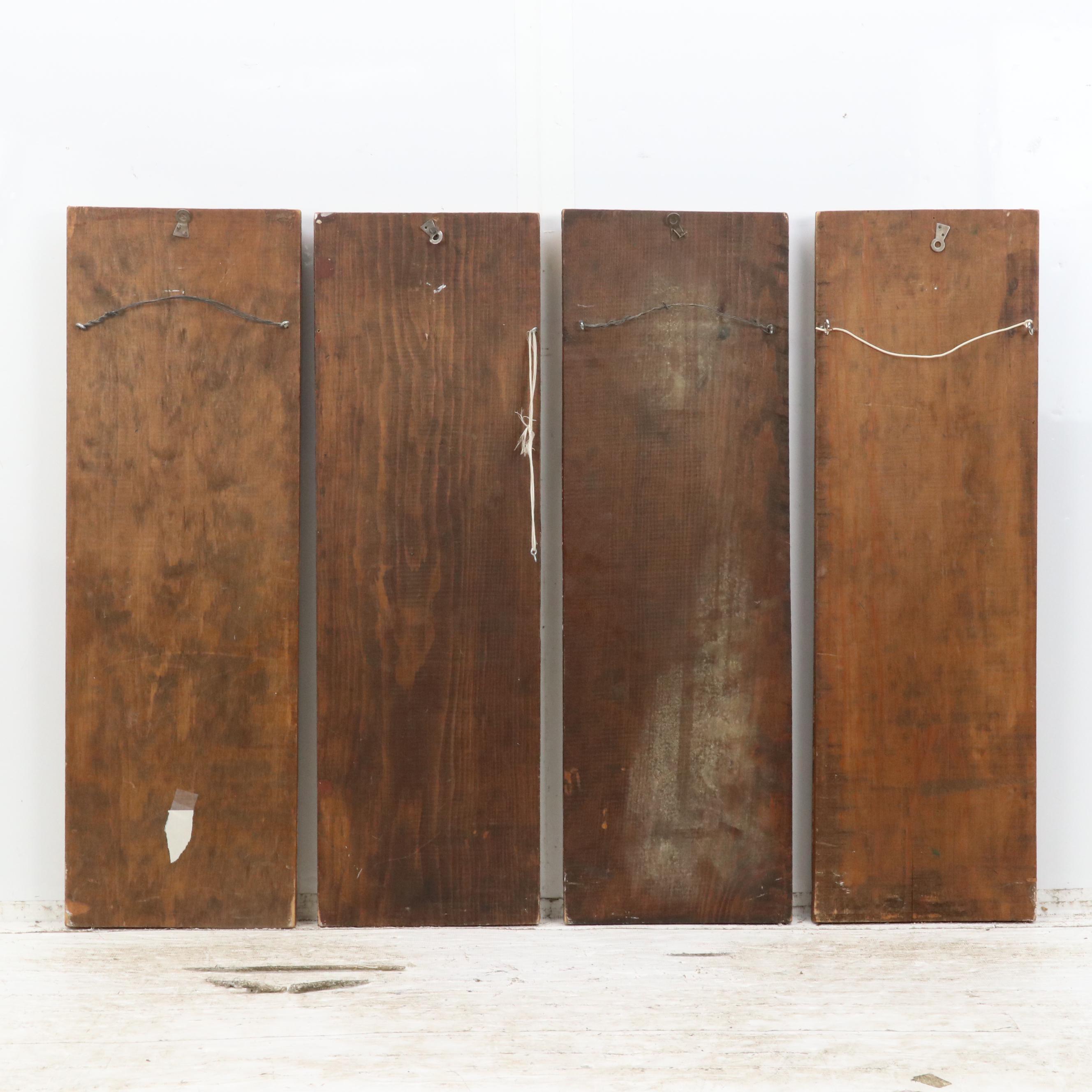 Antique Spanish Gilt and Painted Panels, Late 19th/Early 20th Century