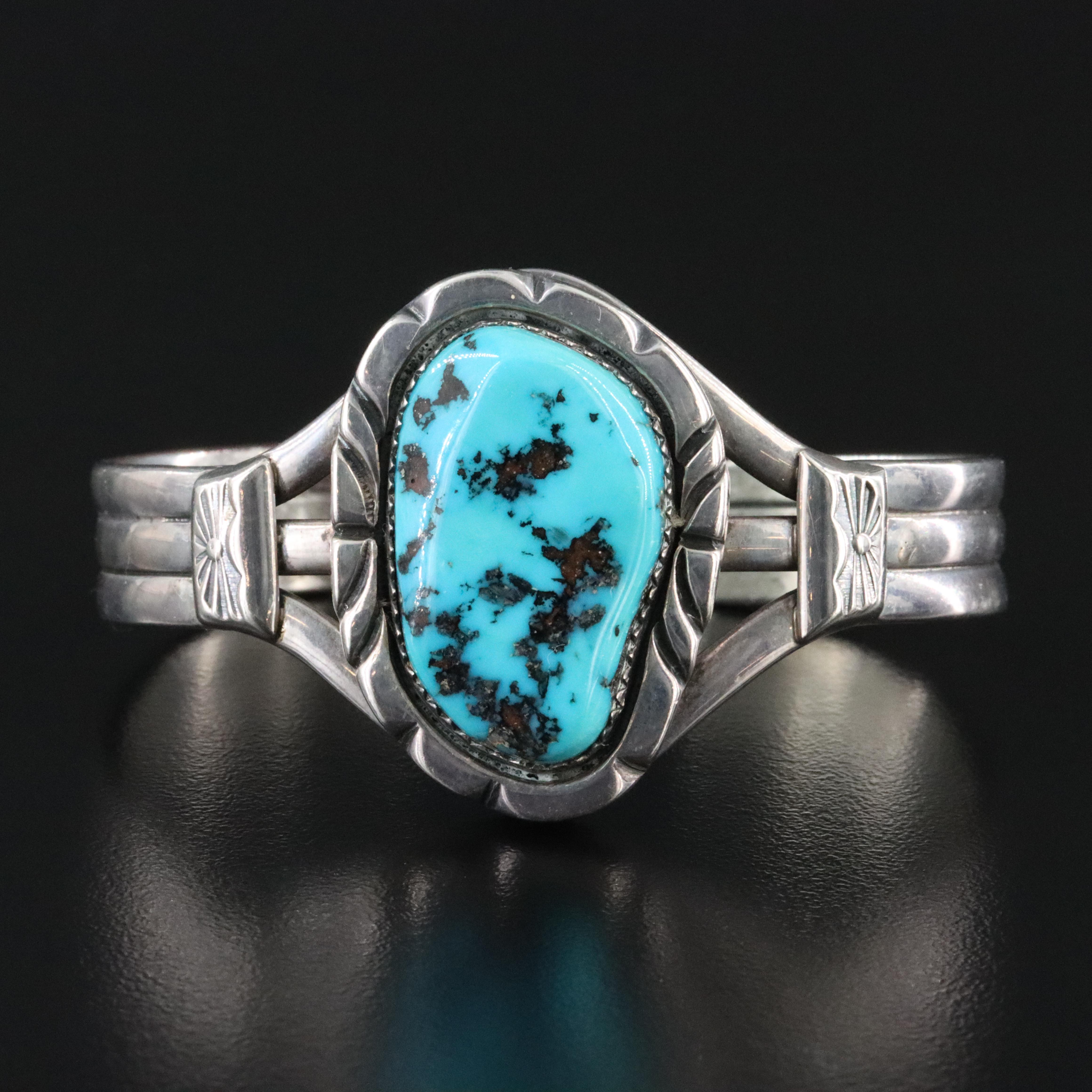 Irvin Kee Navajo Diné Sterling Turquoise Cuff