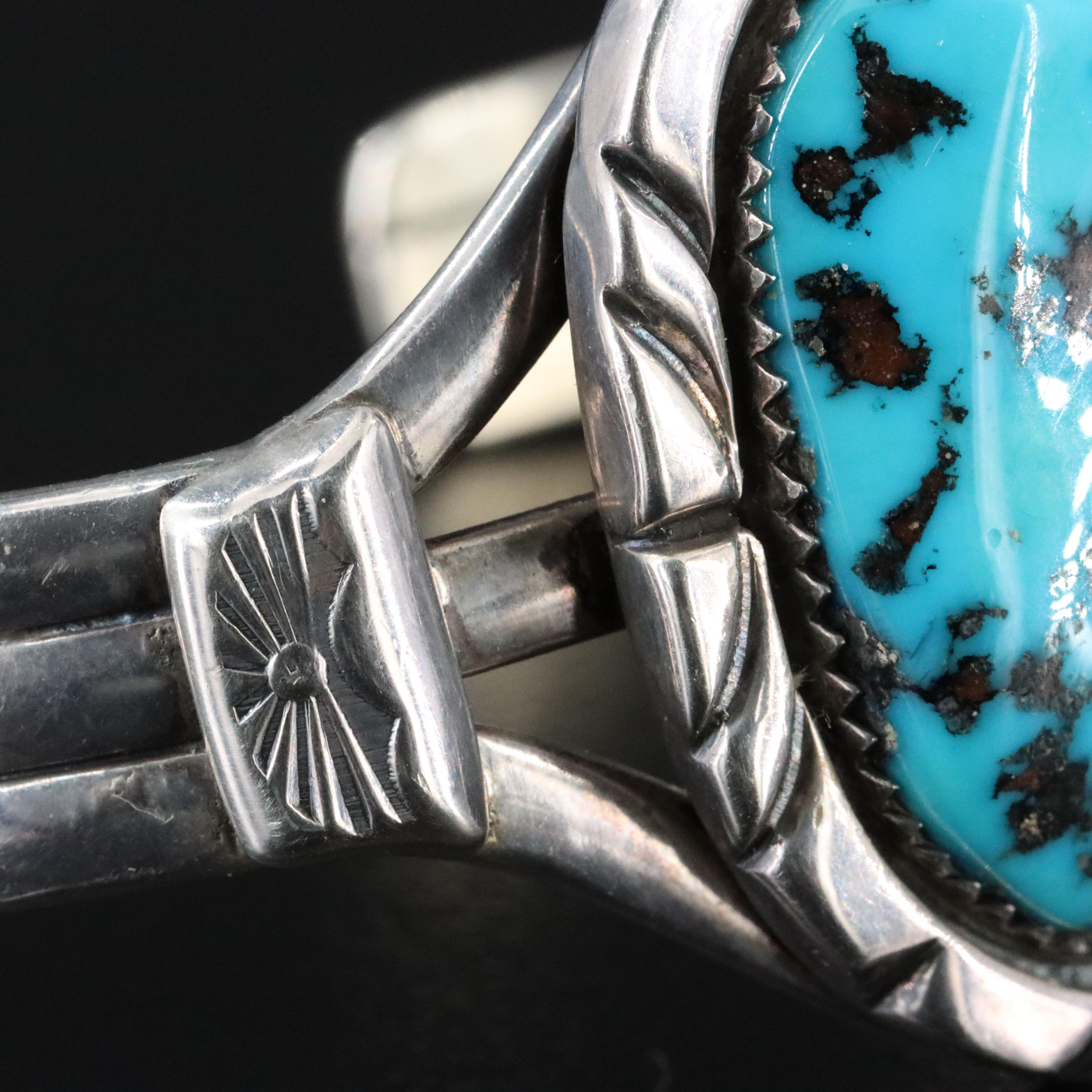 Irvin Kee Navajo Diné Sterling Turquoise Cuff