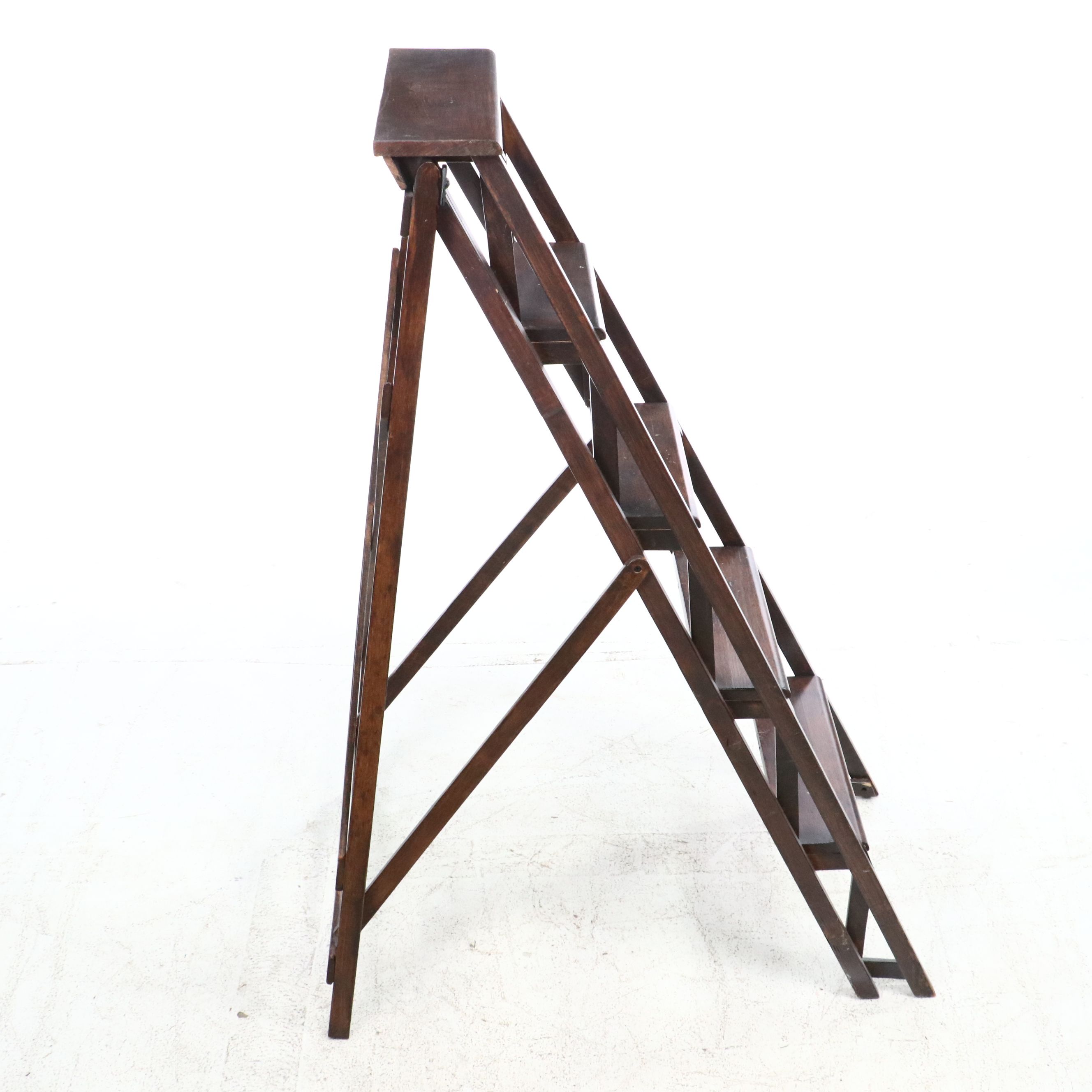 Folding Wood Decorative Step Ladder, Late 20th Century