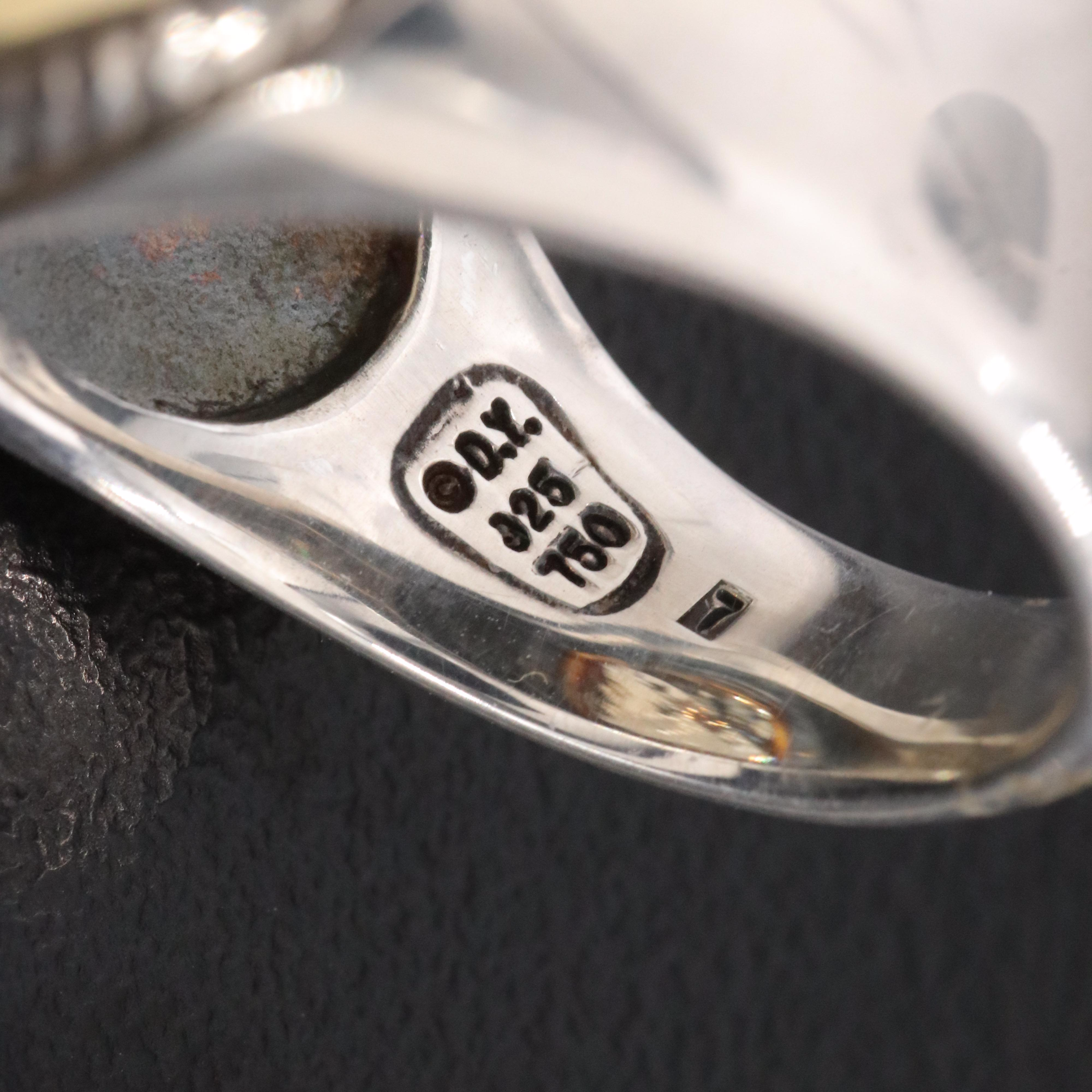 David Yurman Albion Sterling and 18K Smoky Quartz Ring