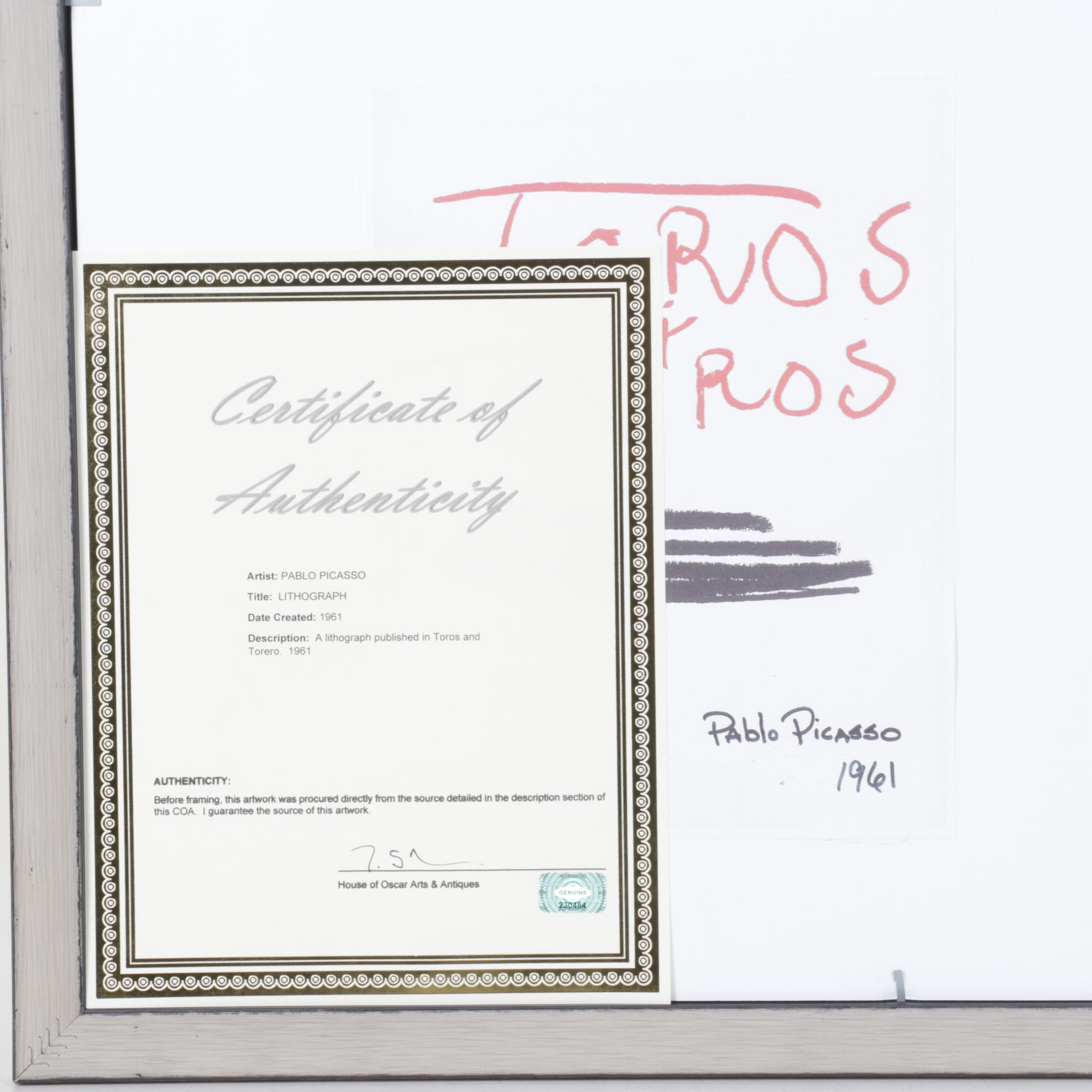 Lithograph after Pablo Picasso "Jacqueline on White Horse," 1961