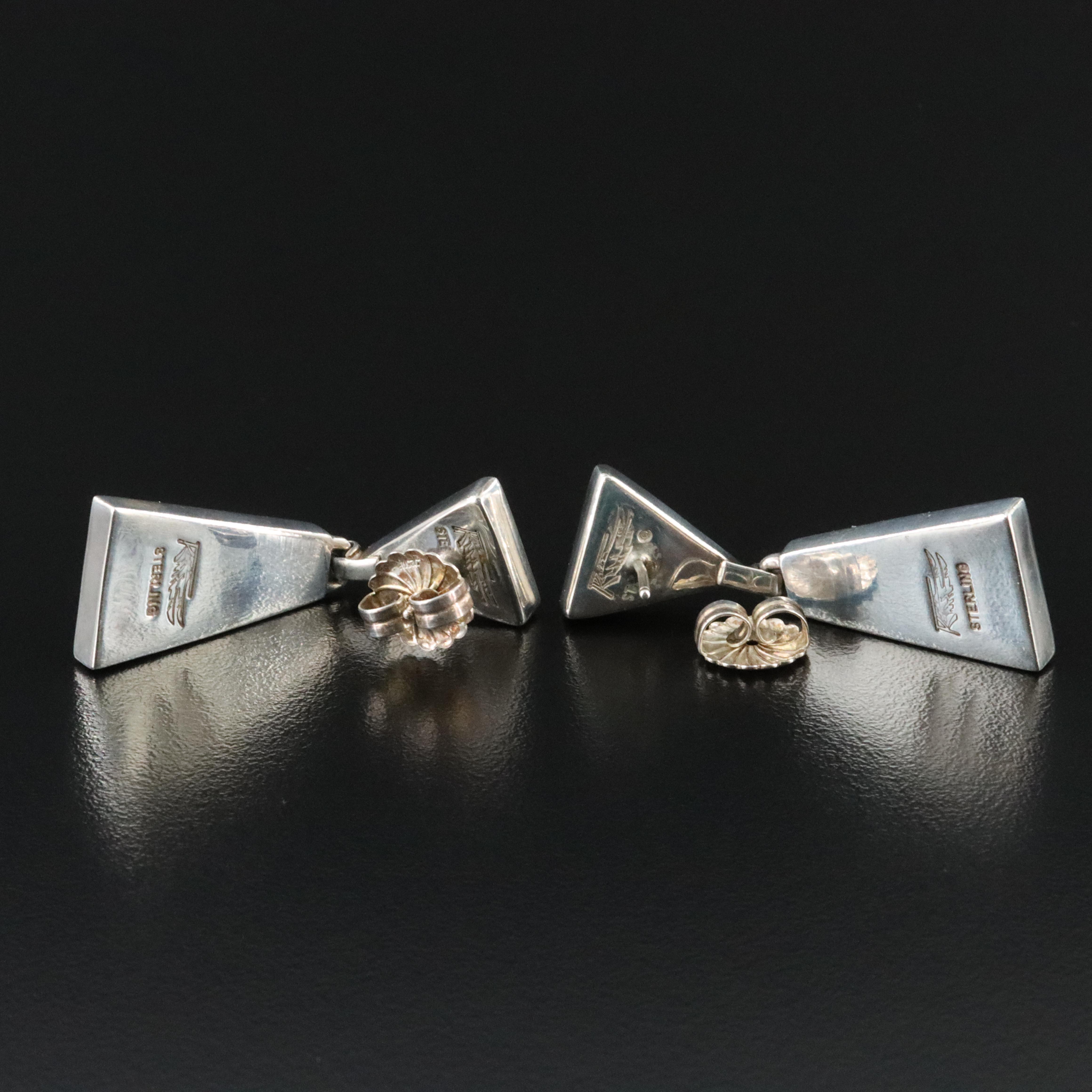 Ray Tracey Navajo Diné & Knifewing Segura Chiricahua Apache Sterling Earrings