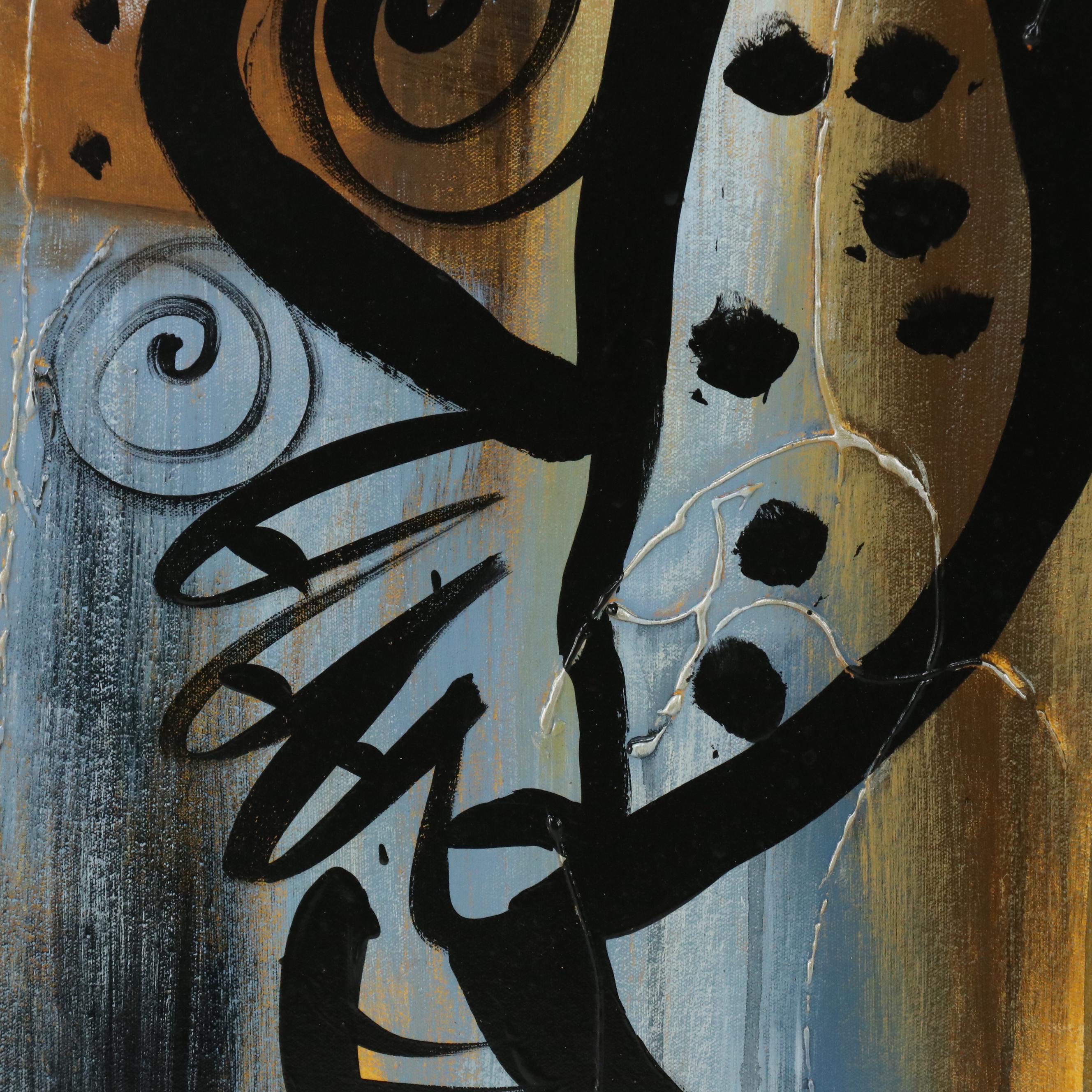 Peter Keil Abstract Figurative Acrylic Painting "Paris Ladies"