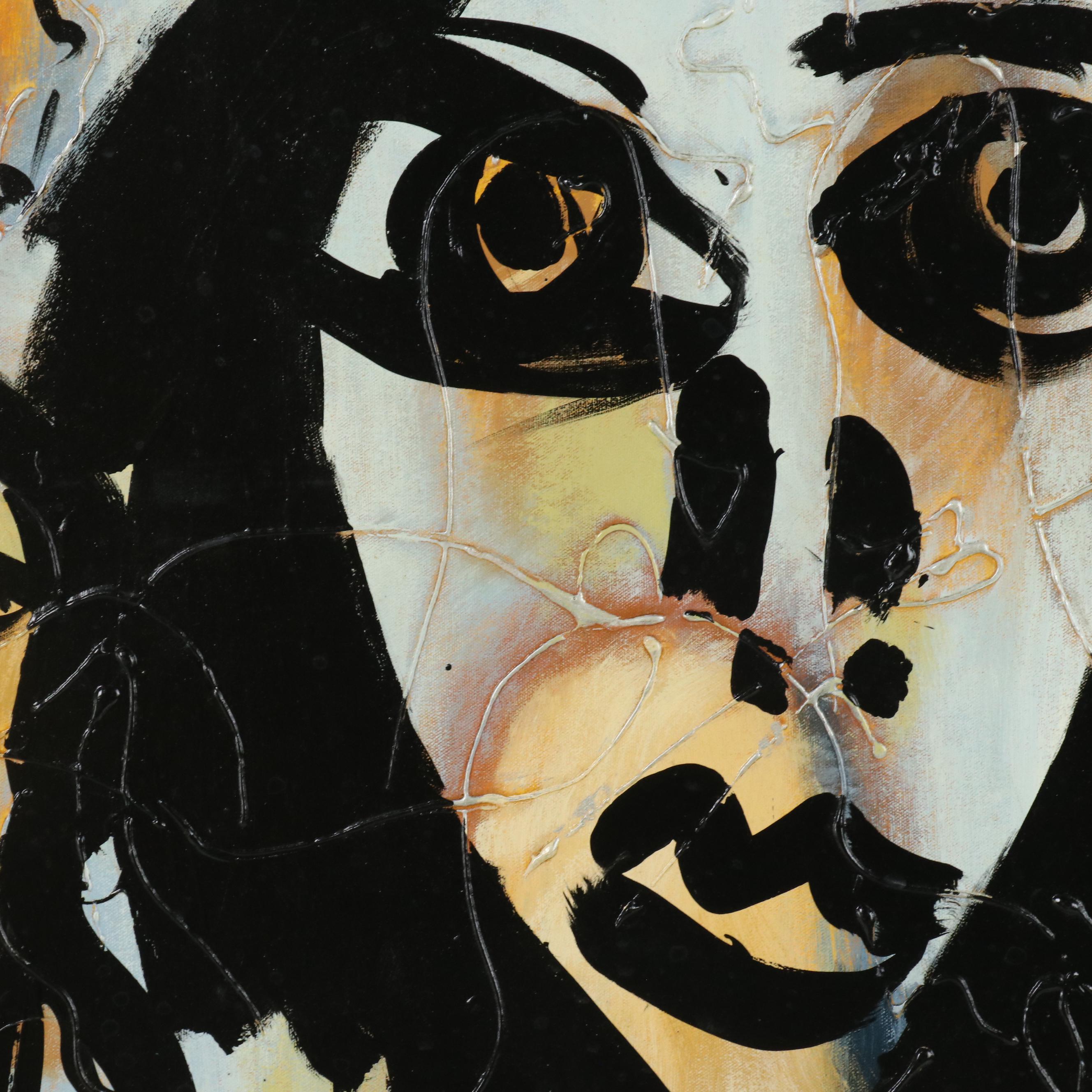 Peter Keil Abstract Figurative Acrylic Painting "Paris Ladies"