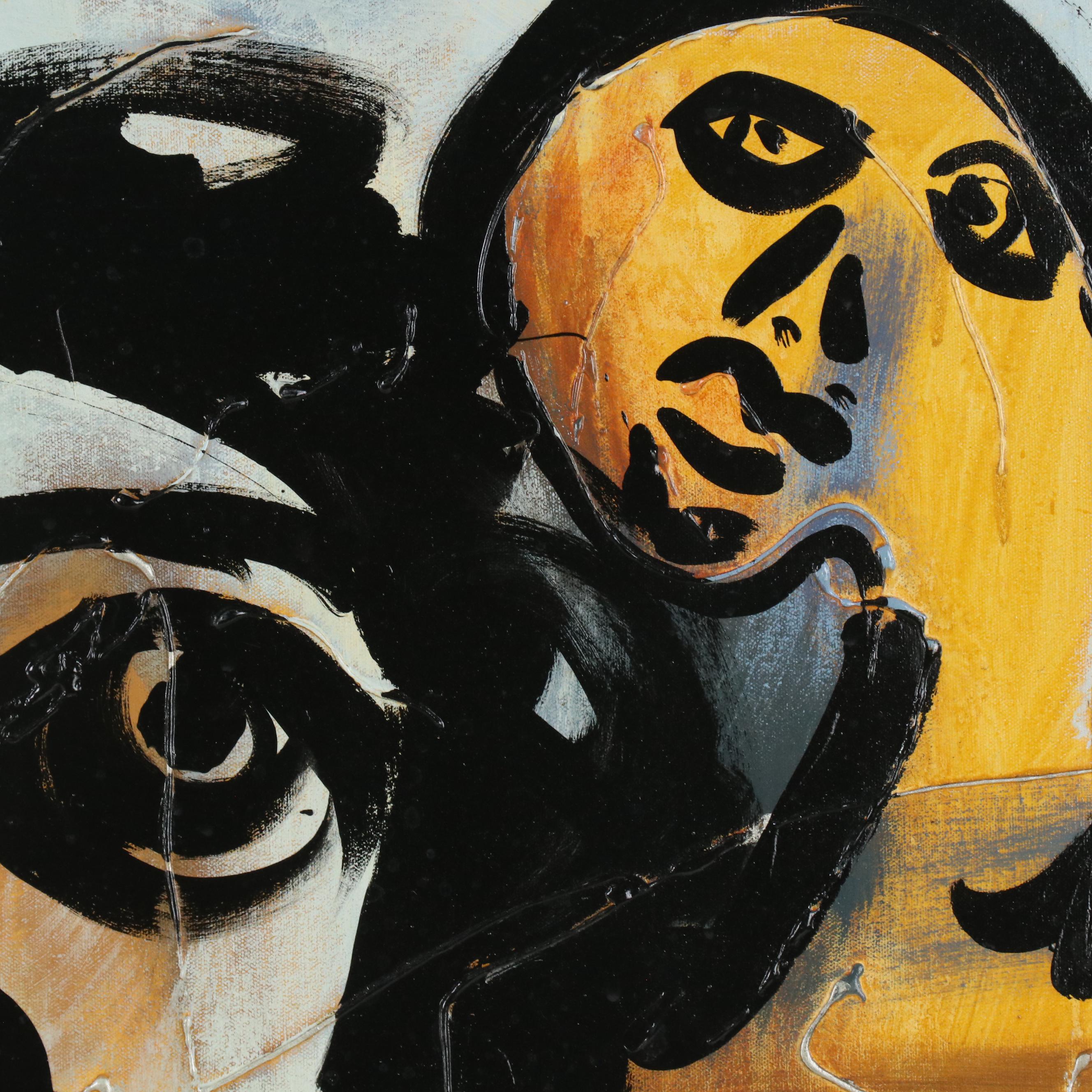 Peter Keil Abstract Figurative Acrylic Painting "Paris Ladies"