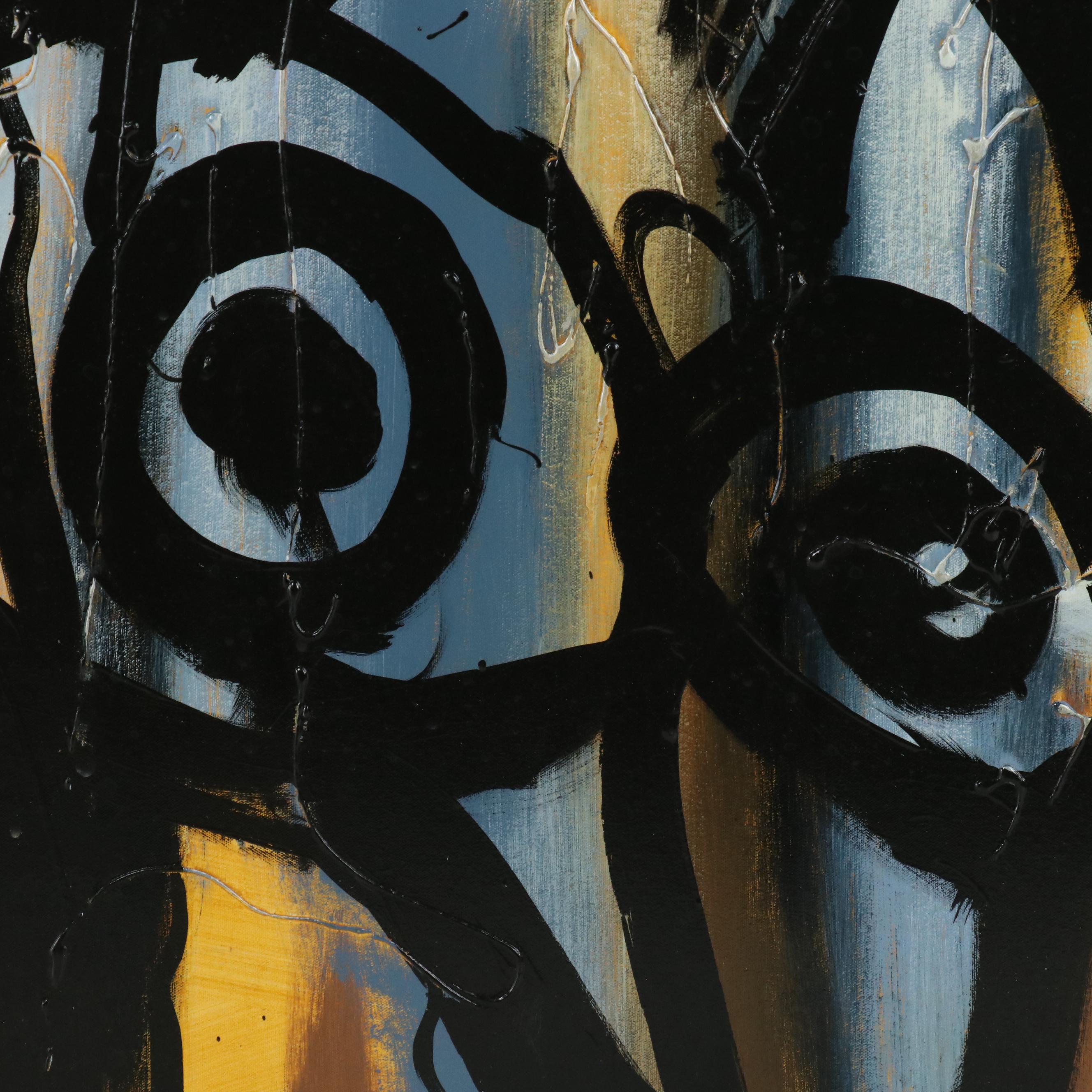 Peter Keil Abstract Figurative Acrylic Painting "Paris Ladies"