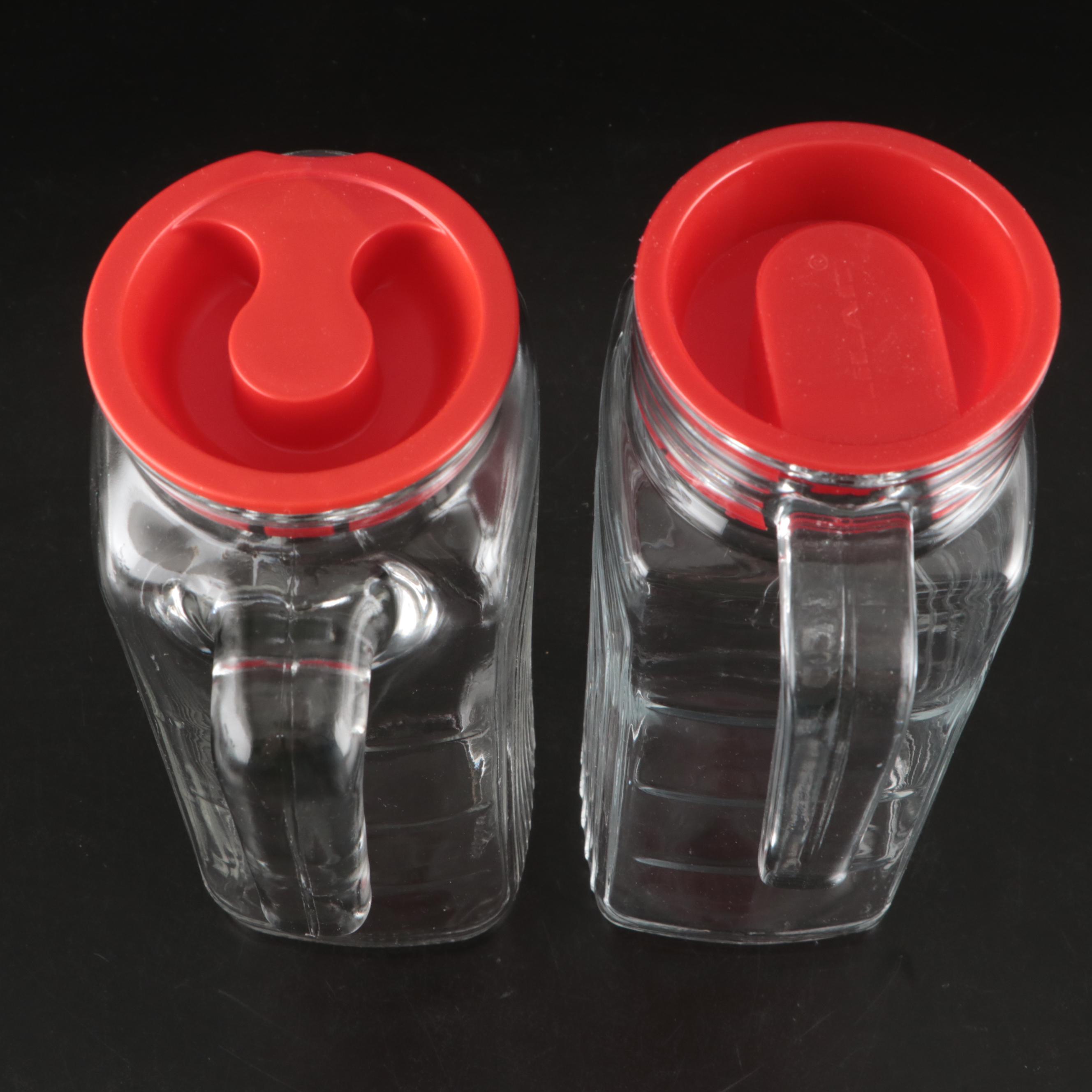 Art Deco Style Glass Square Refrigerator Pitchers