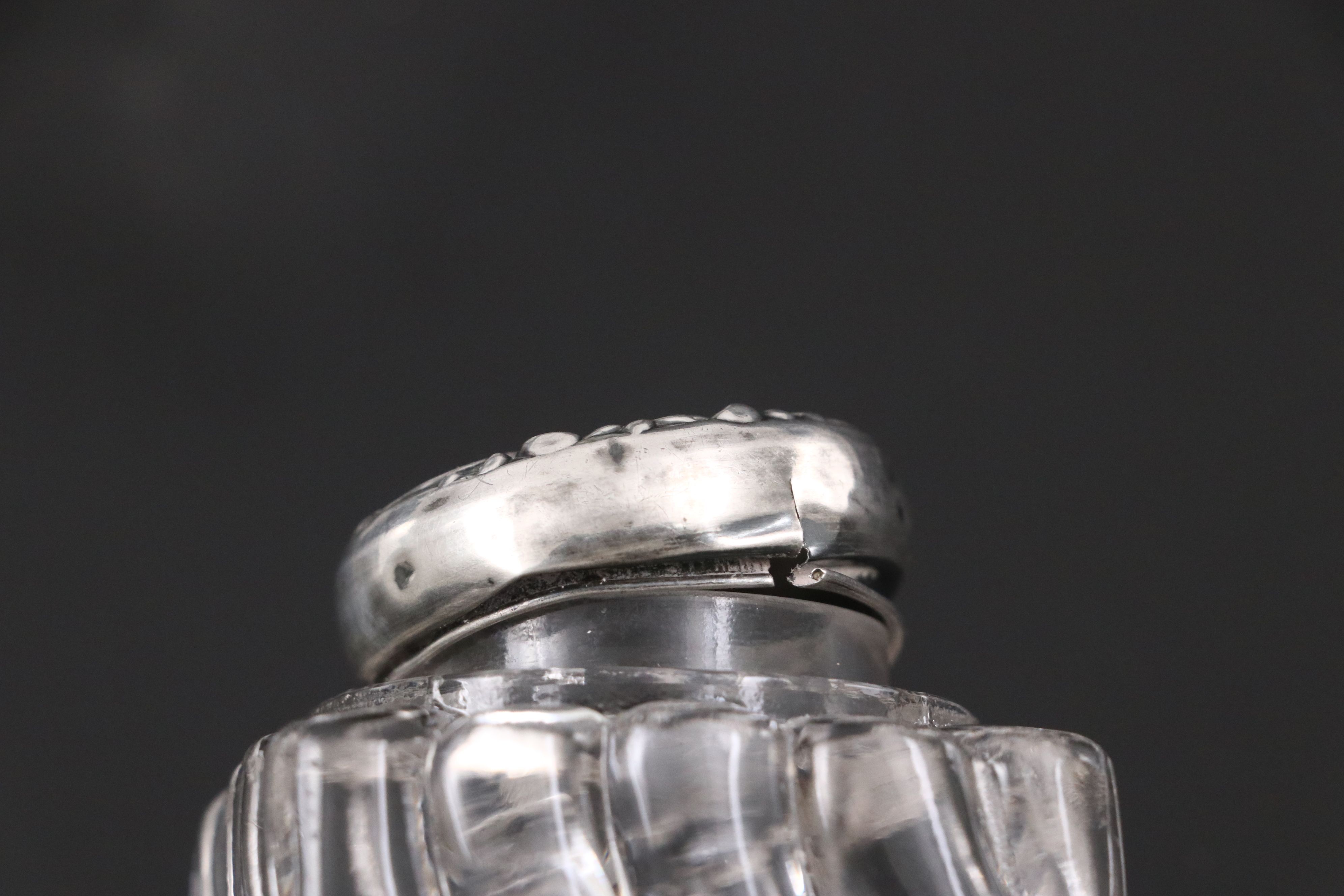 Vintage Swirl Crystal and Glass Inkwells