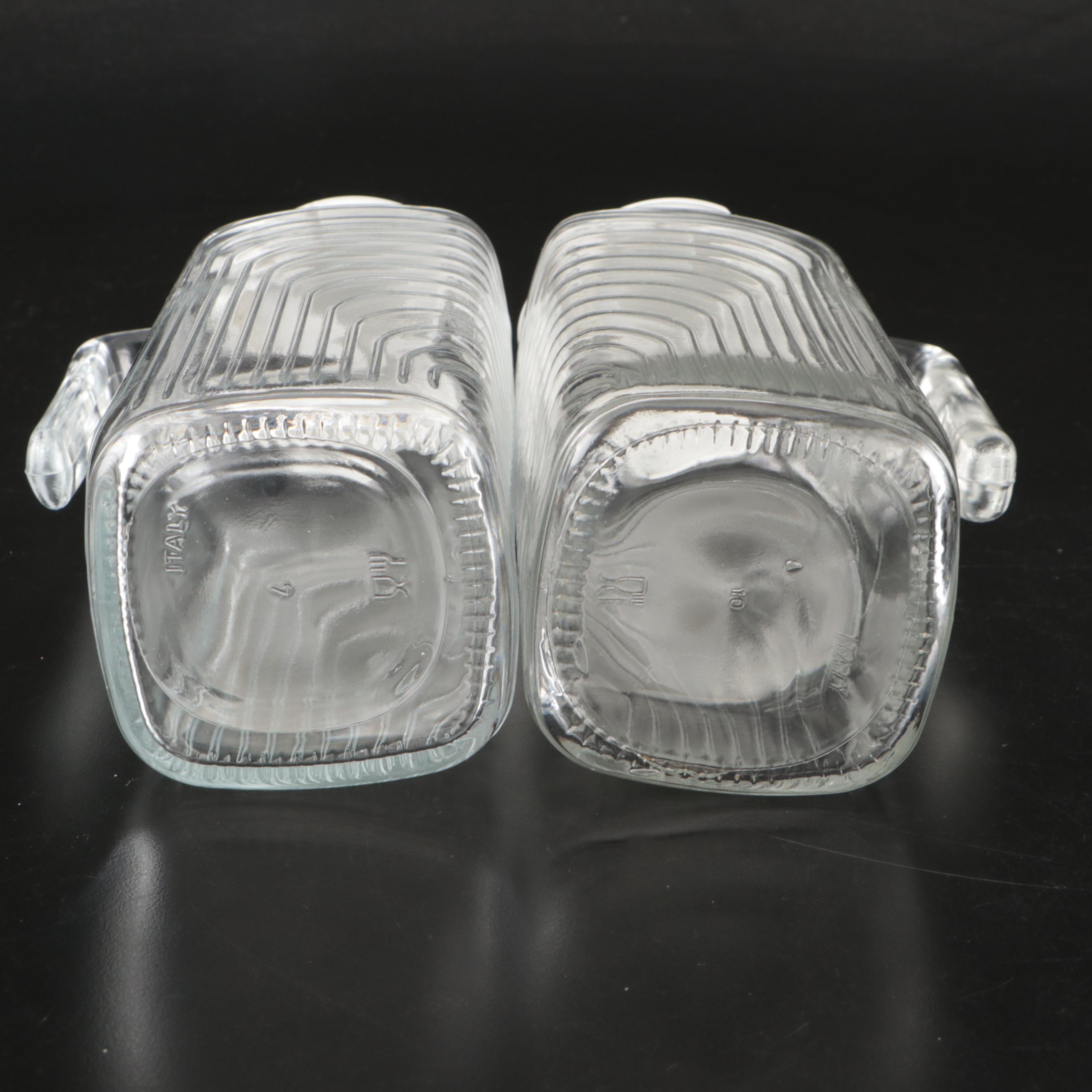 Art Deco Style Glass Square Refrigerator Pitchers