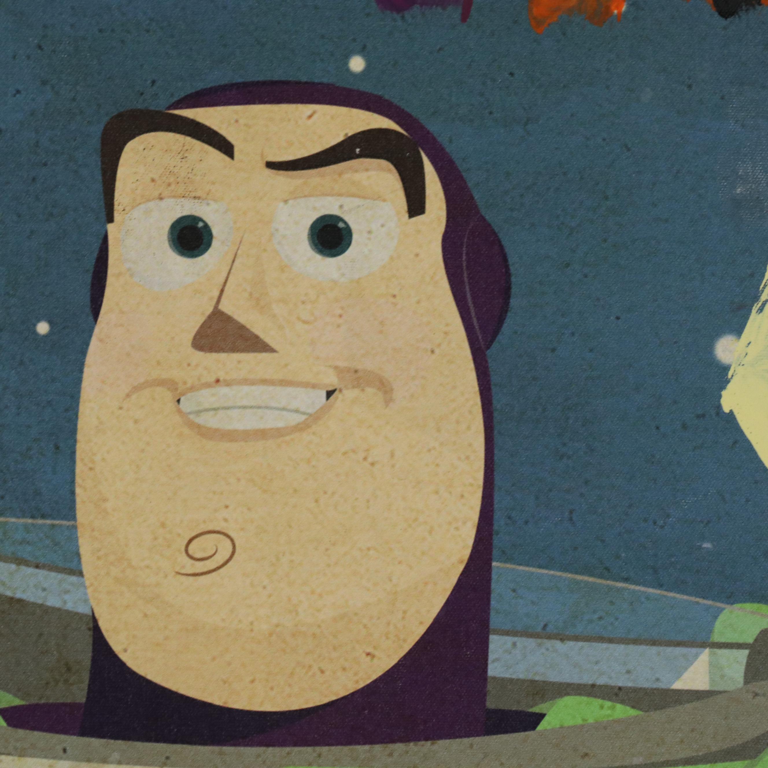 Peter Keil Abstract Figurative Acrylic Painting with Buzz Lightyear