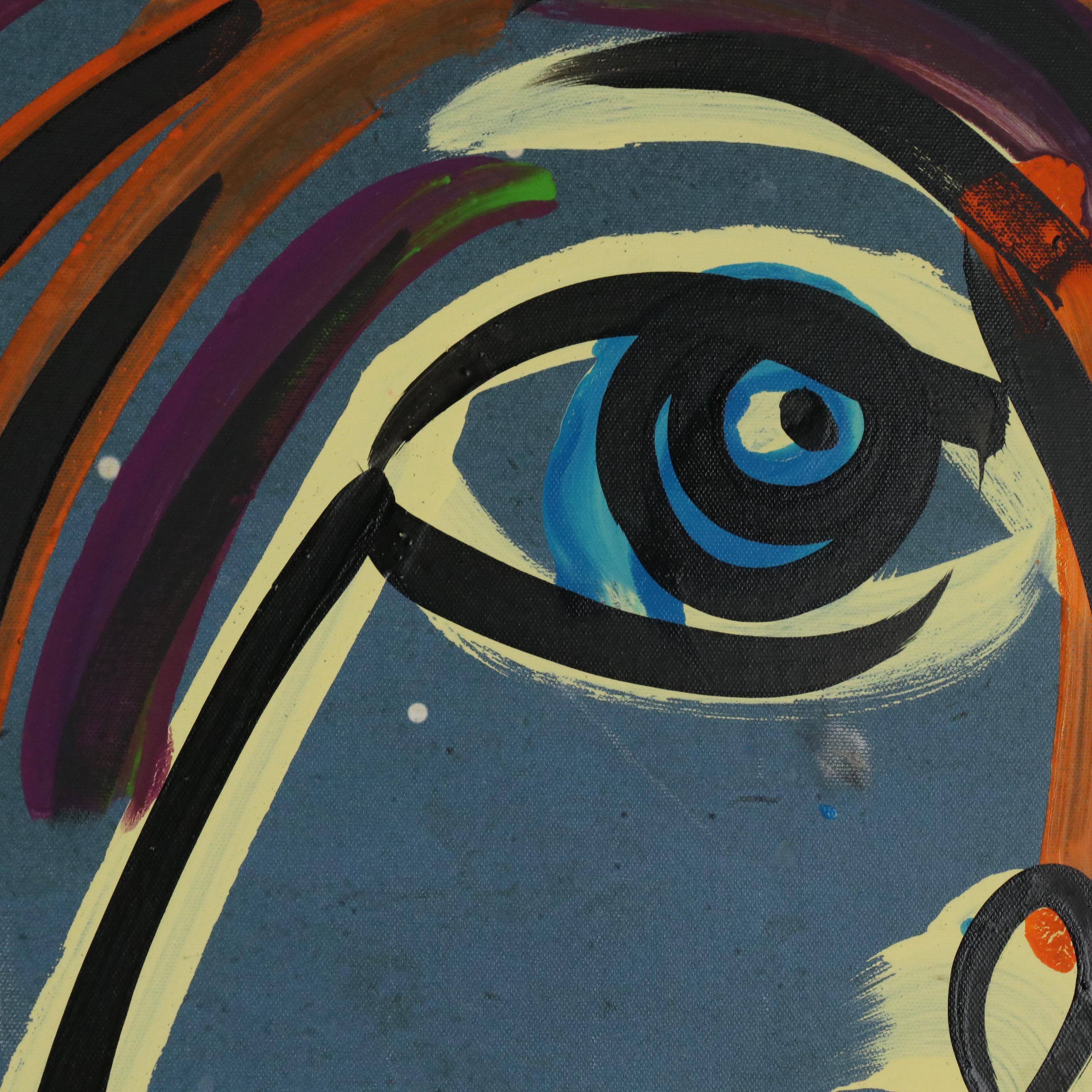 Peter Keil Abstract Figurative Acrylic Painting with Buzz Lightyear