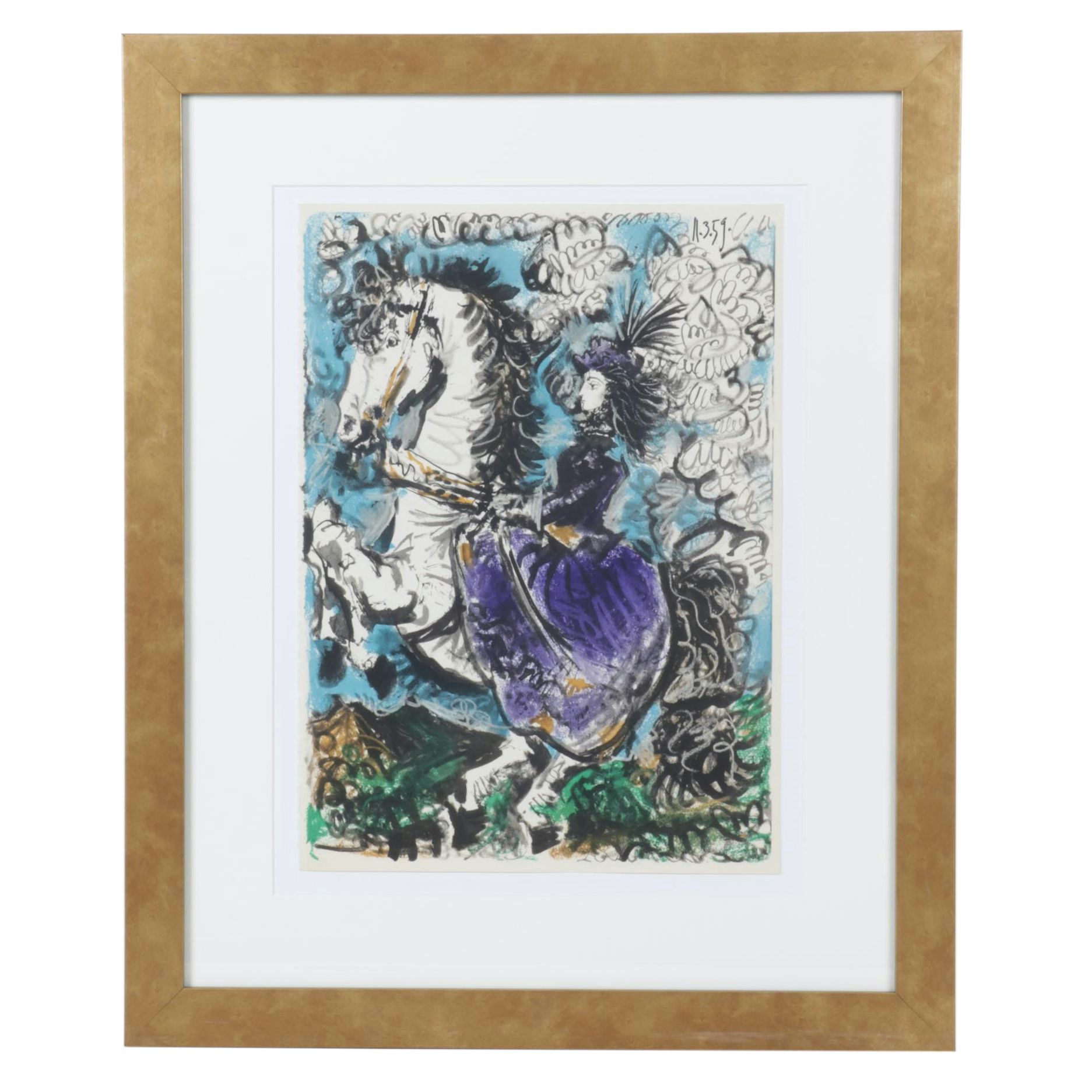 Lithograph after Pablo Picasso "Jacqueline on White Horse," 1961